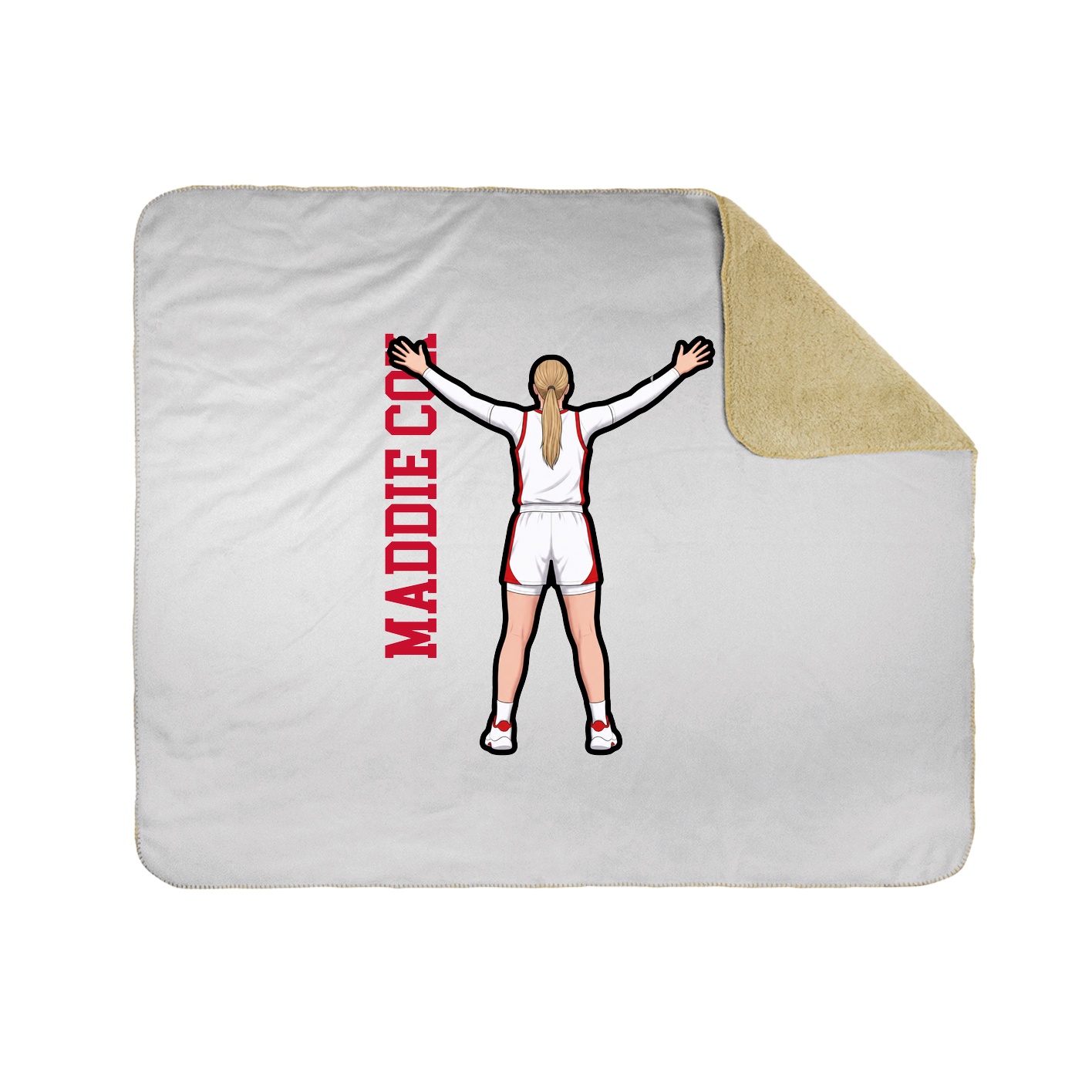 Throw Blanket — Name Vertical in White