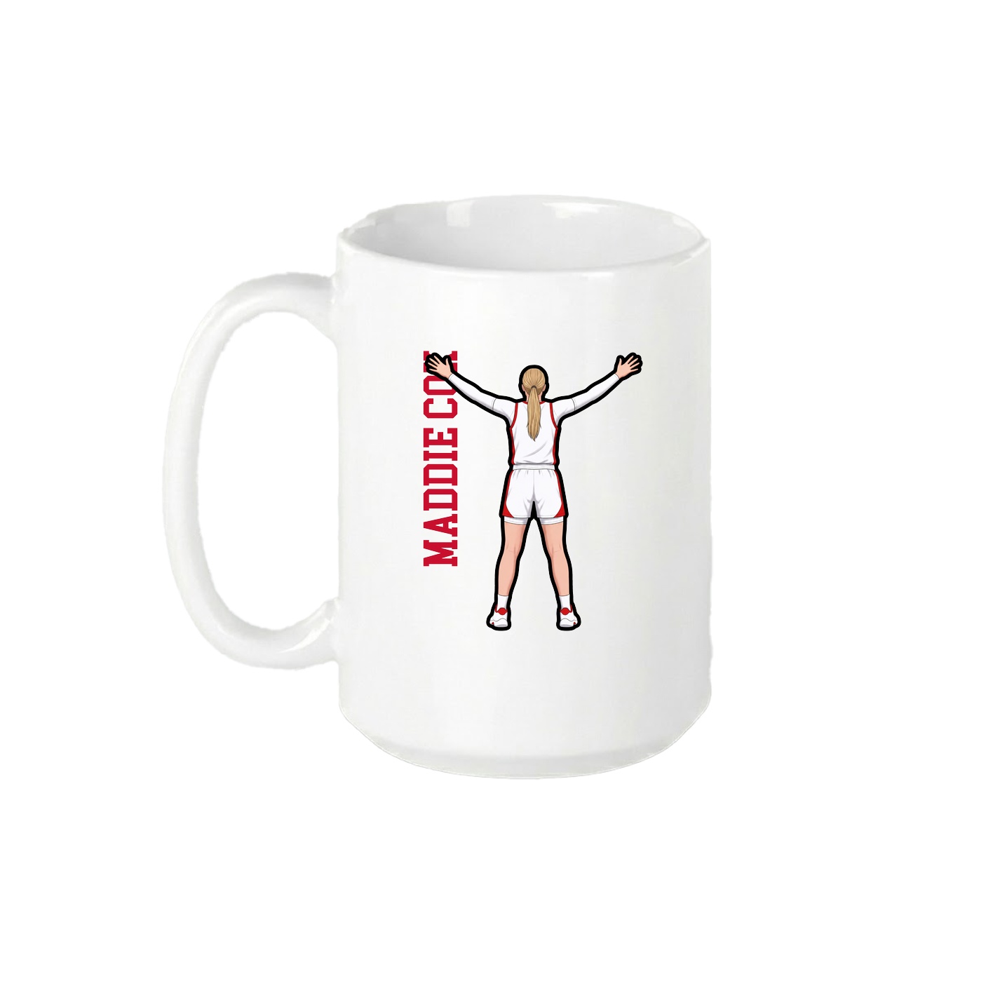 15oz Coffee Mug — Name Vertical in White
