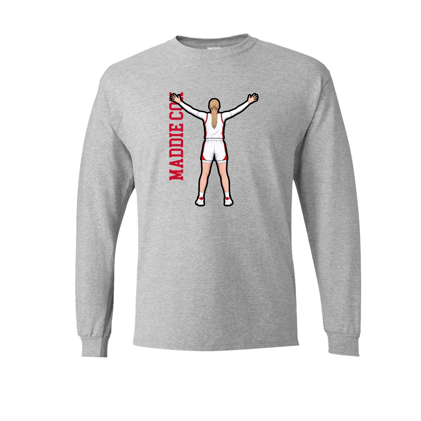 Long Sleeve Tee — Name Vertical in Grey
