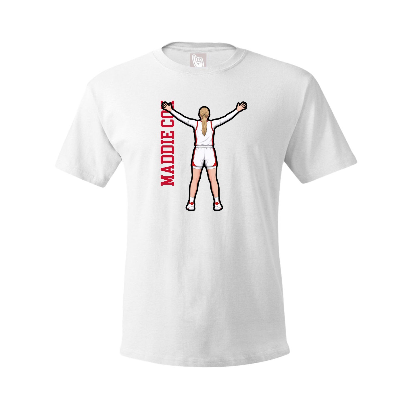 Youth Tee — Name Vertical in White