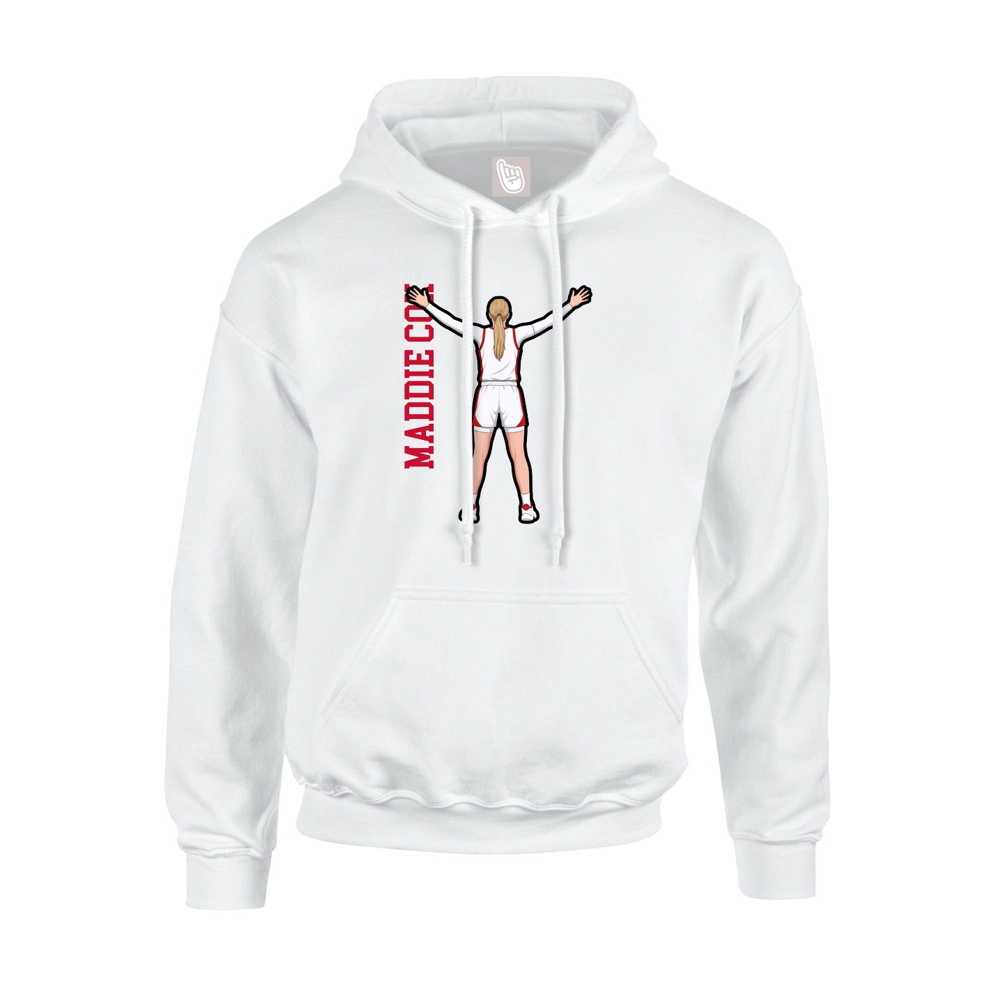 Youth Hoodie — Name Vertical in White