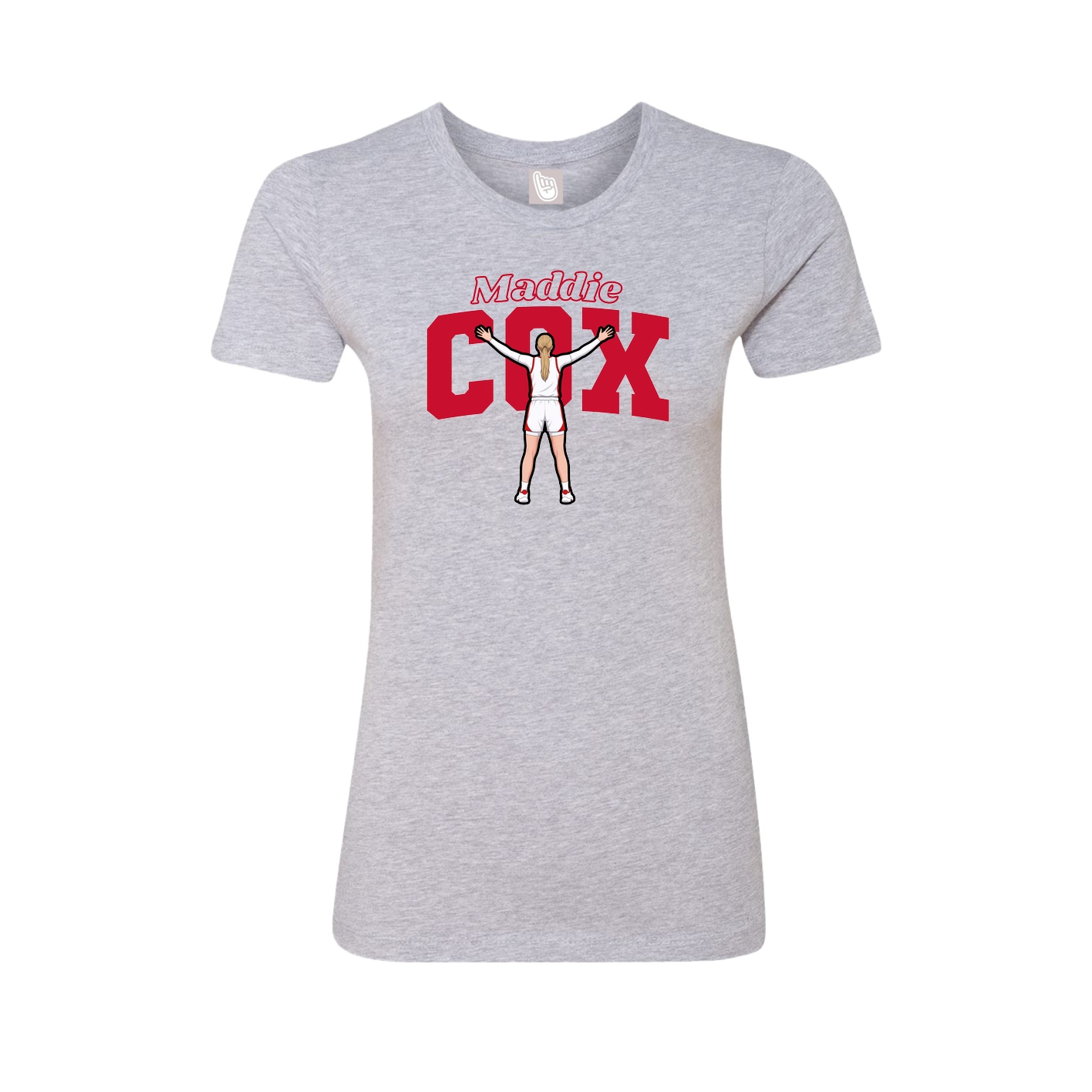 Fitted Women's Tee — Name Arch in Grey
