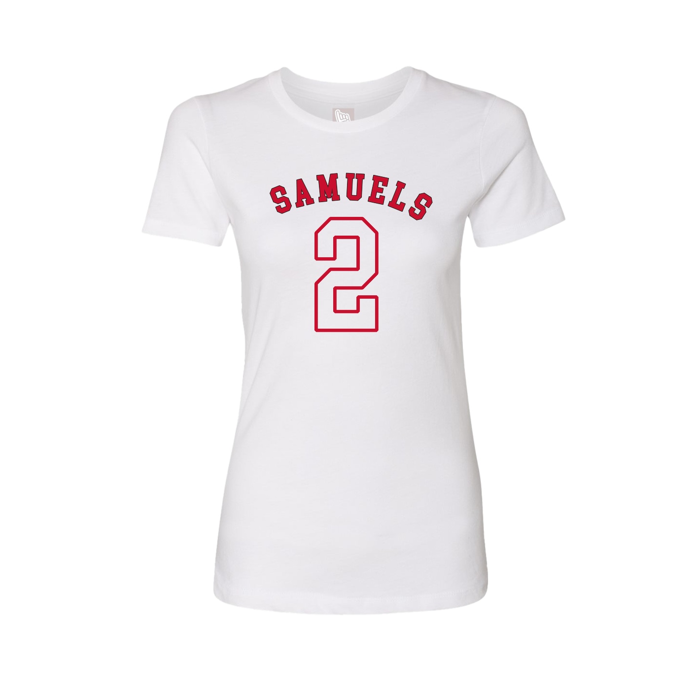Fitted Women's Tee — Shirsey Arch in White