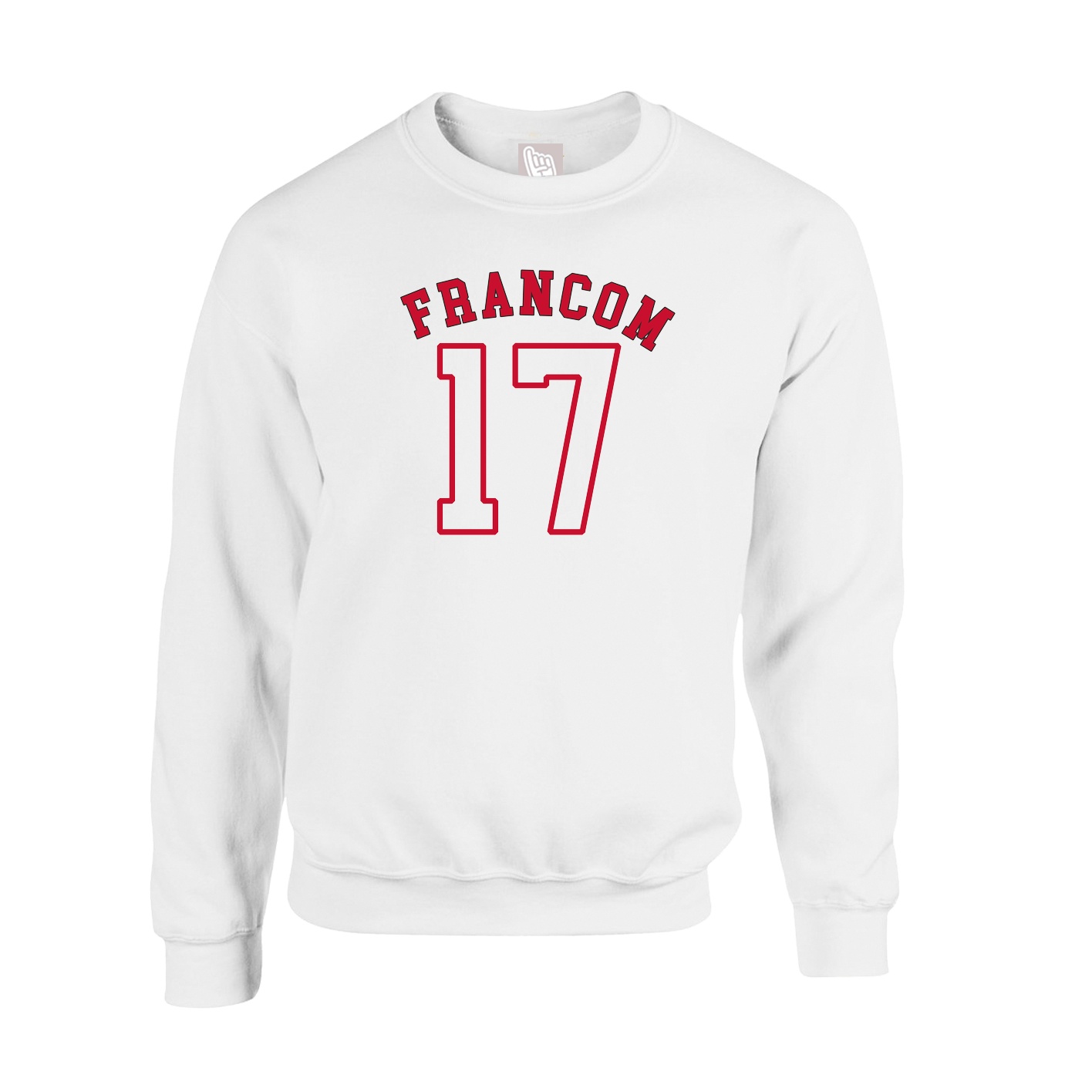 Fleece Crew — Shirsey Arch in White
