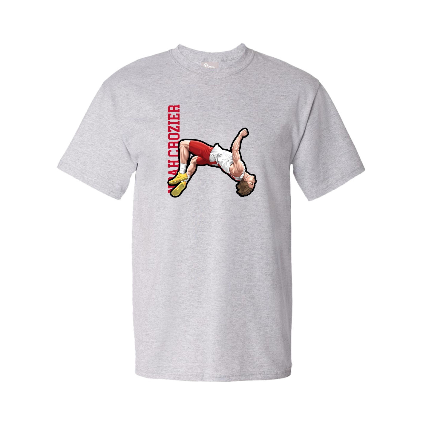 Youth Tee — Name Vertical in Grey
