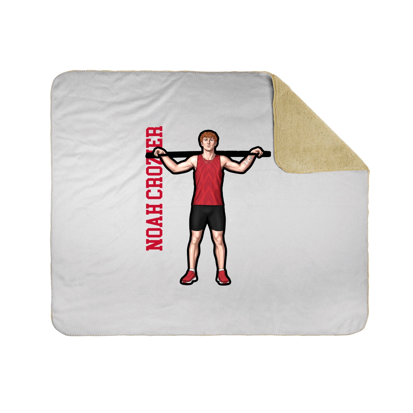 Throw Blanket — Name Vertical in White