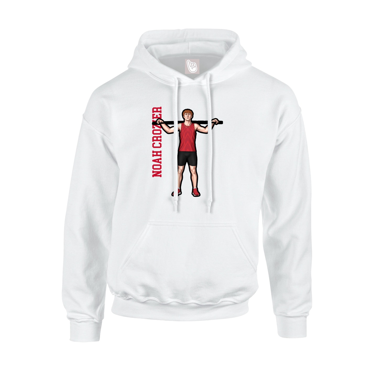 Hoodie — Name Vertical in White