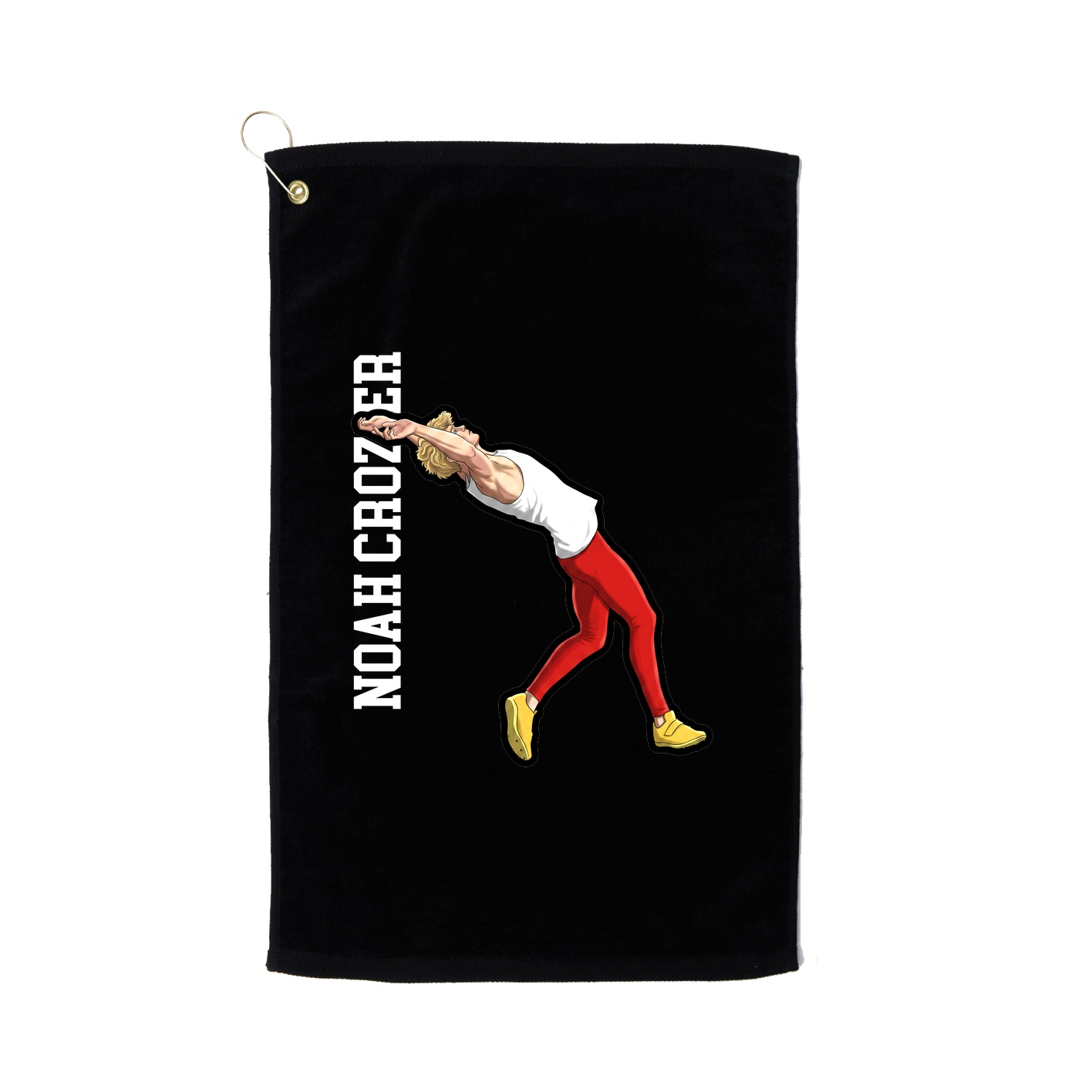 Golf Towel — Name Vertical in Black