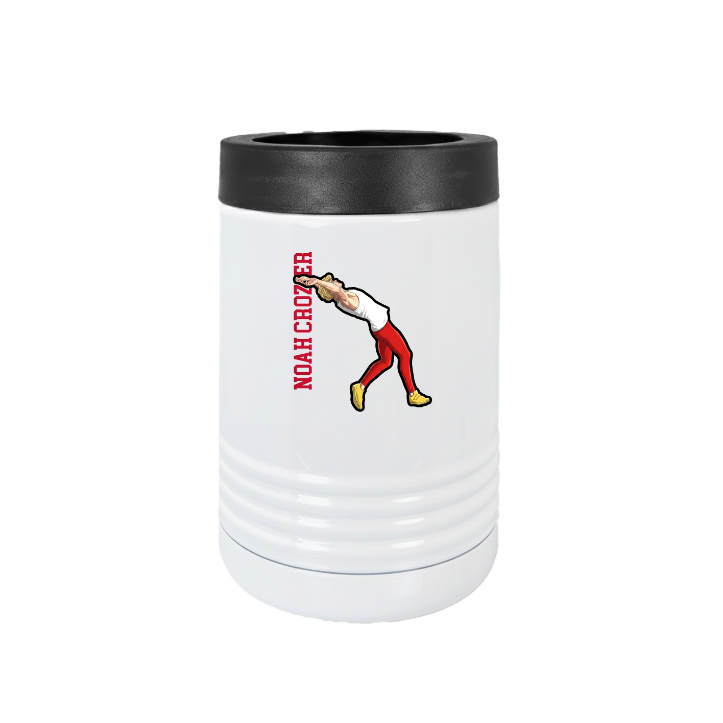 Beverage Holder — Name Vertical in White