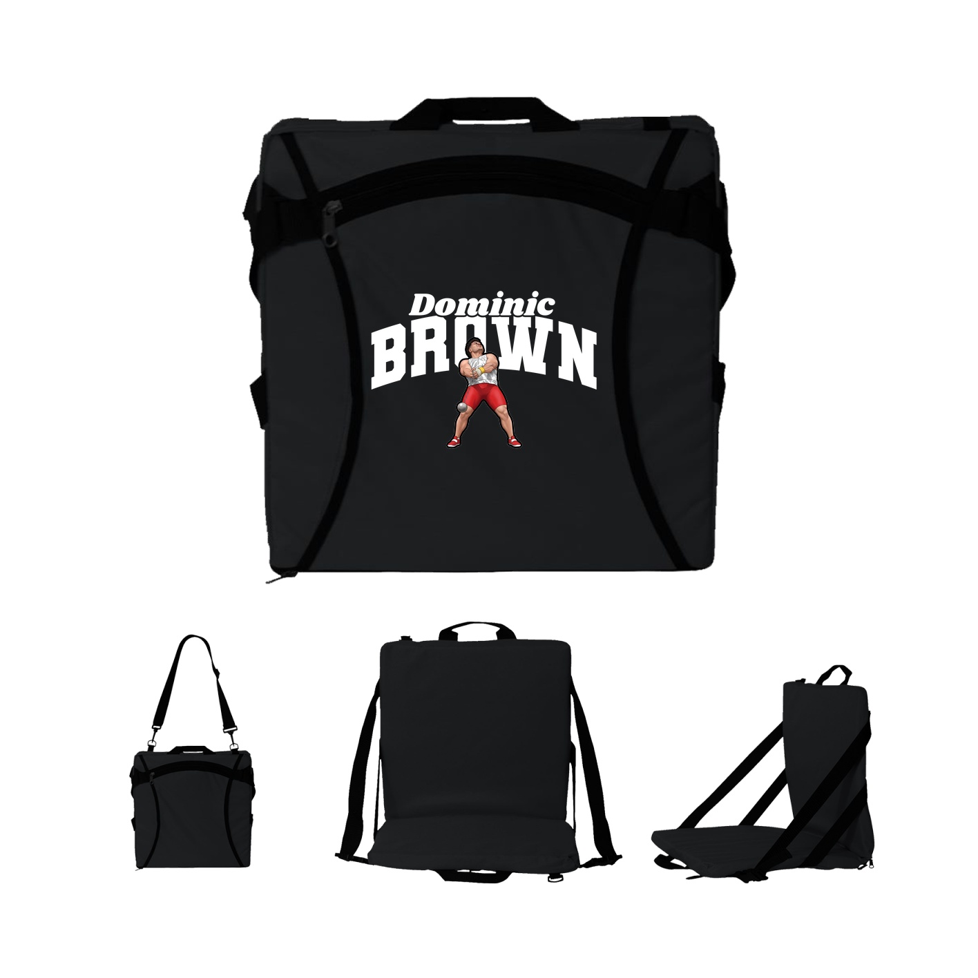 Folding Stadium Seat — Signature Arch in Black