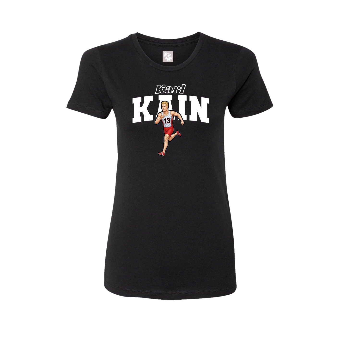 Fitted Women's Tee — Name Arch in Black