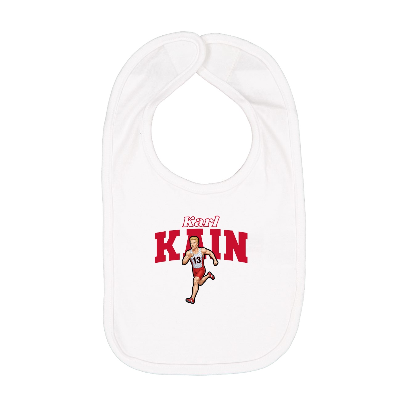 Infant Bib — Name Arch in White
