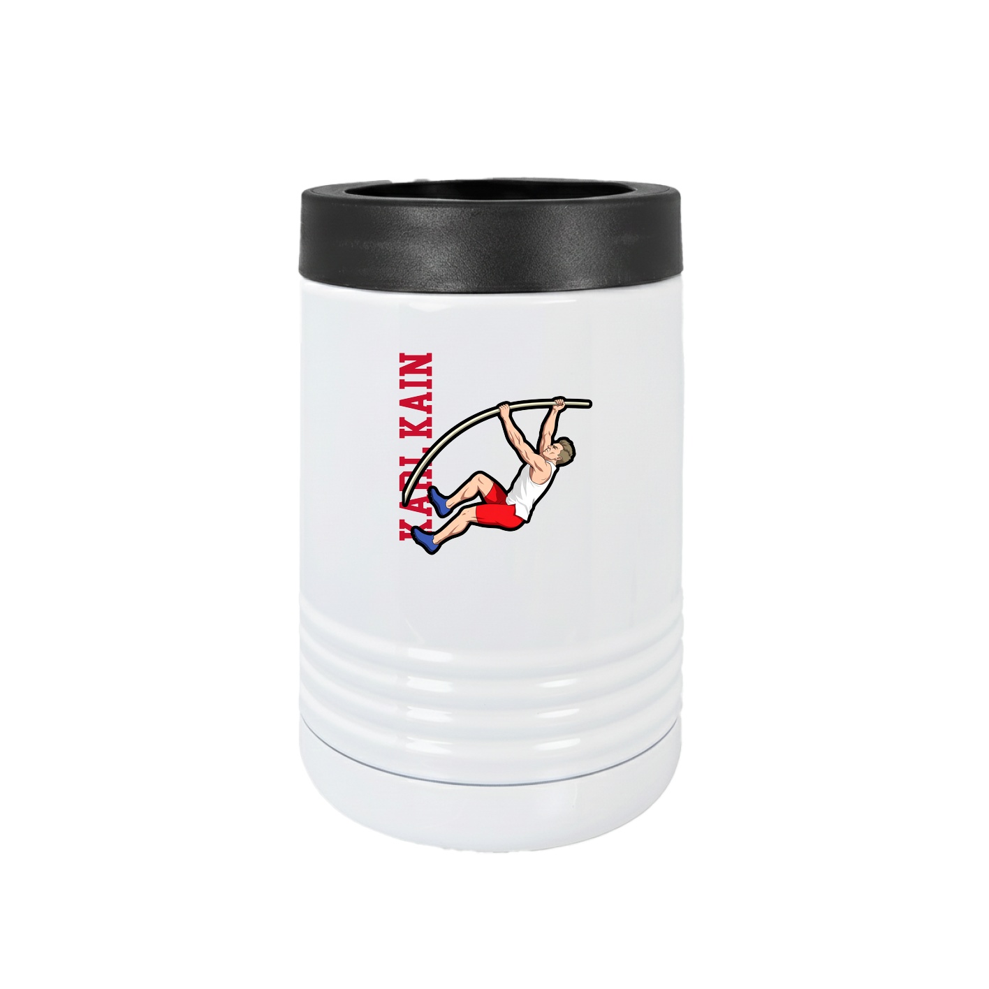 Beverage Holder — Name Vertical in White