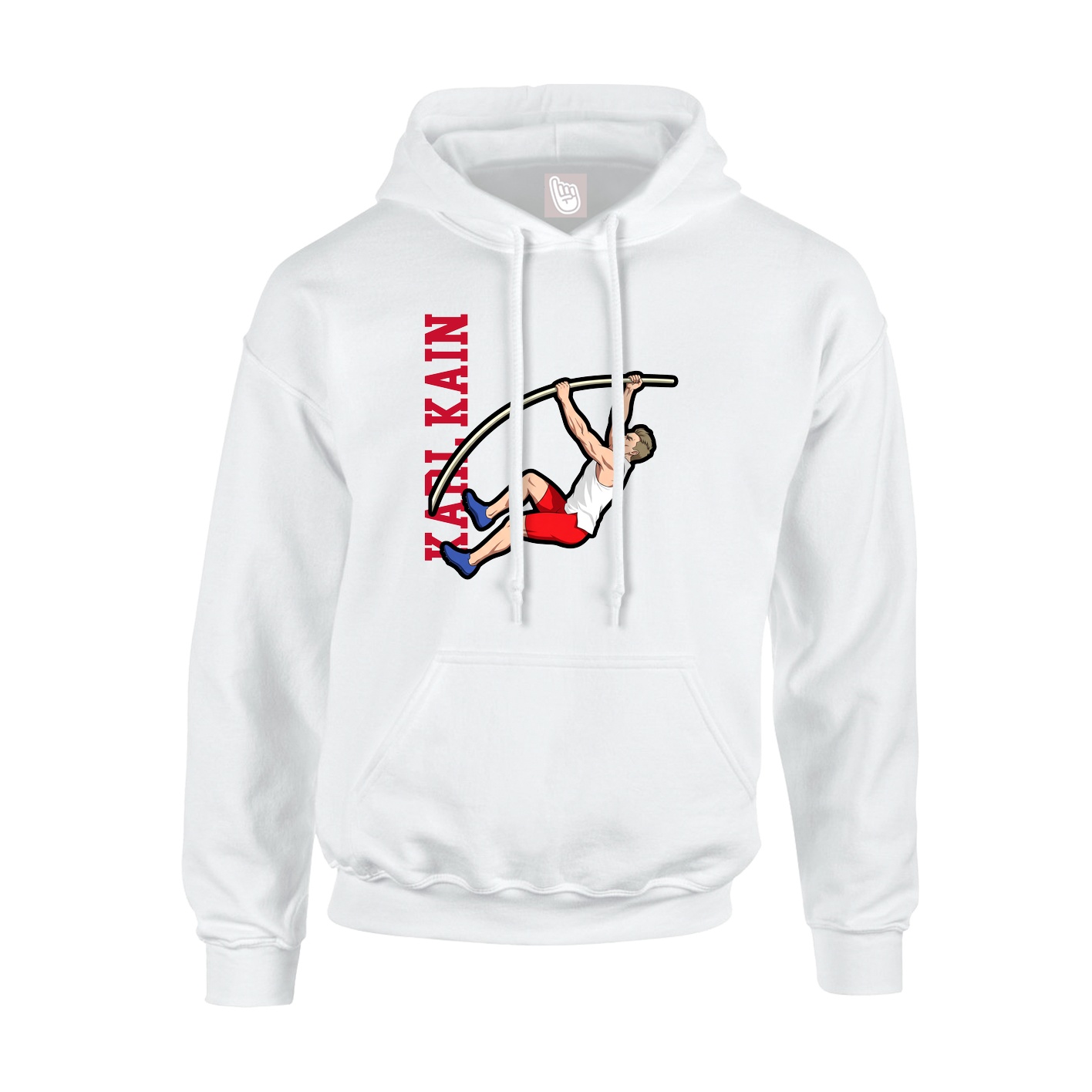 Youth Hoodie — Name Vertical in White