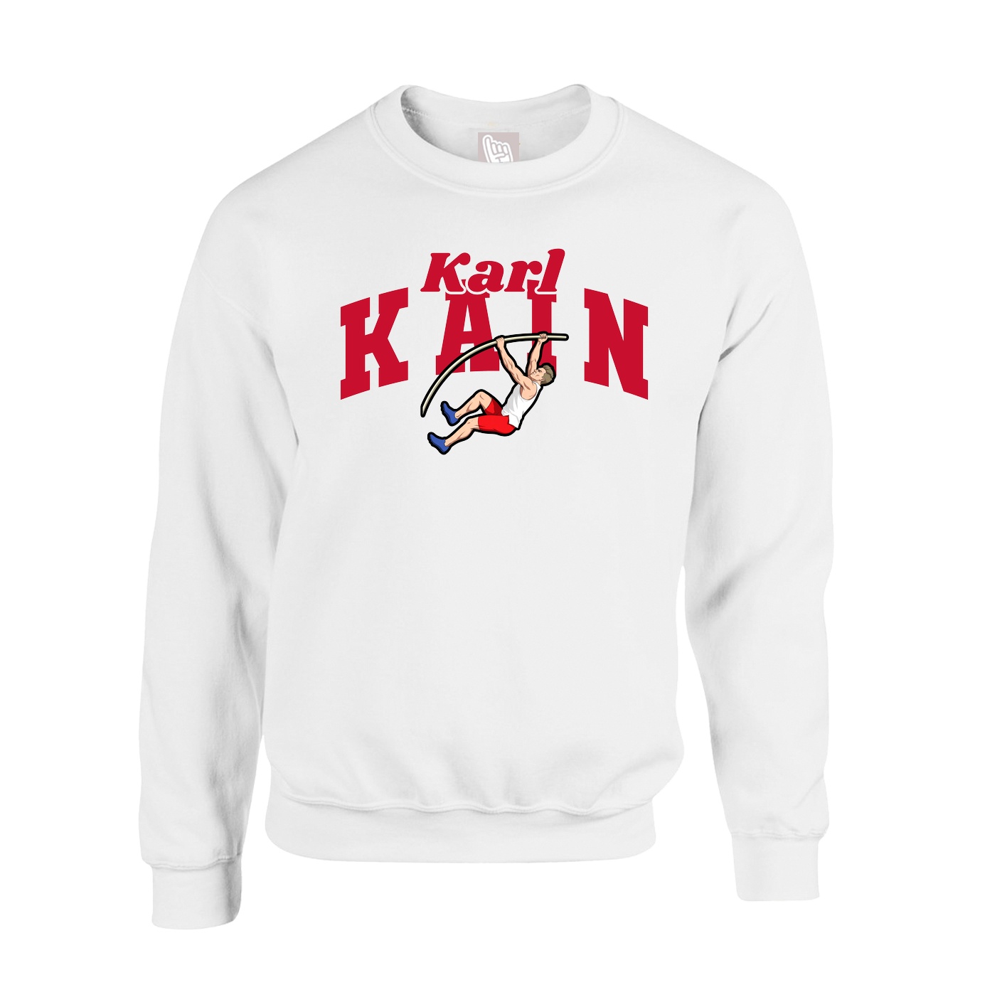 Fleece Crew — Signature Arch in White