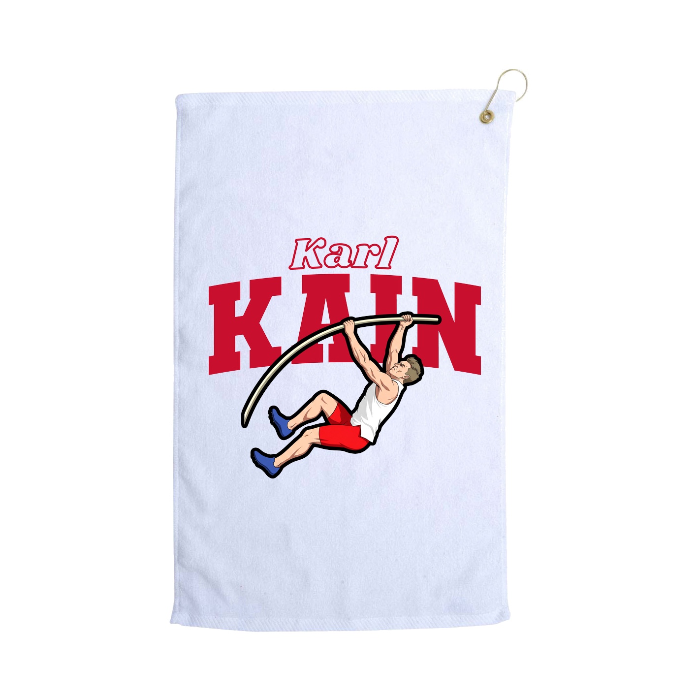 Golf Towel — Name Arch in White
