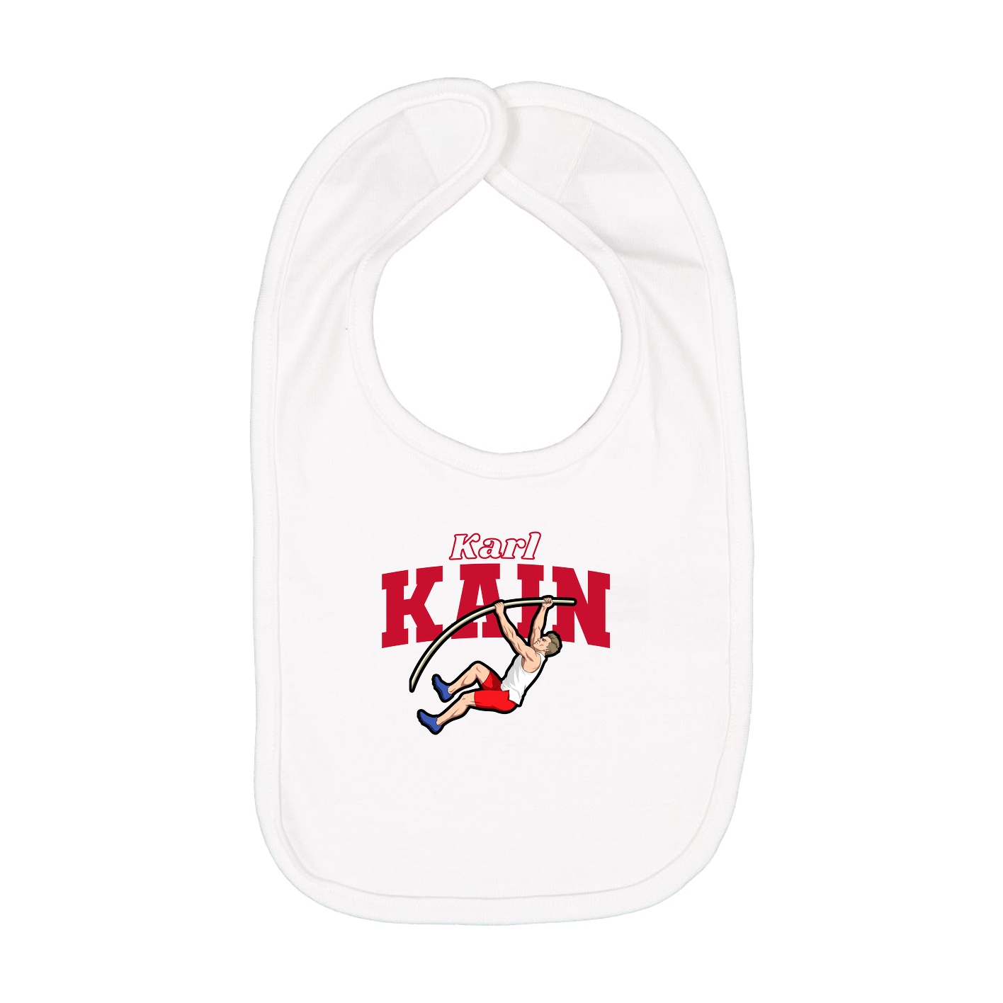 Infant Bib — Name Arch in White