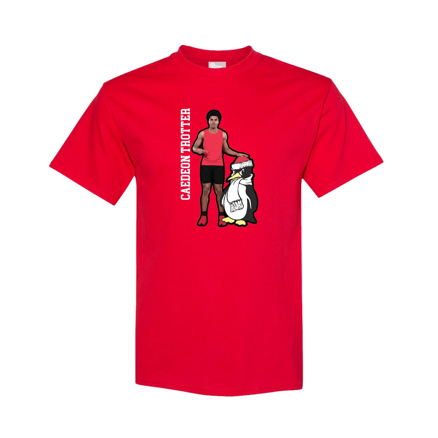 Youth Tee — Name Vertical in Red