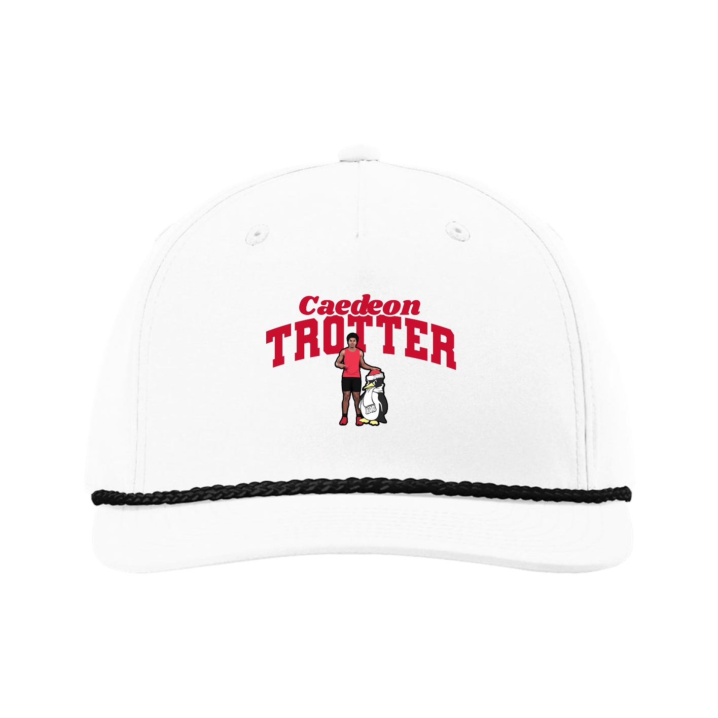 Five-Panel Classic Rope Cap — Signature Arch in White