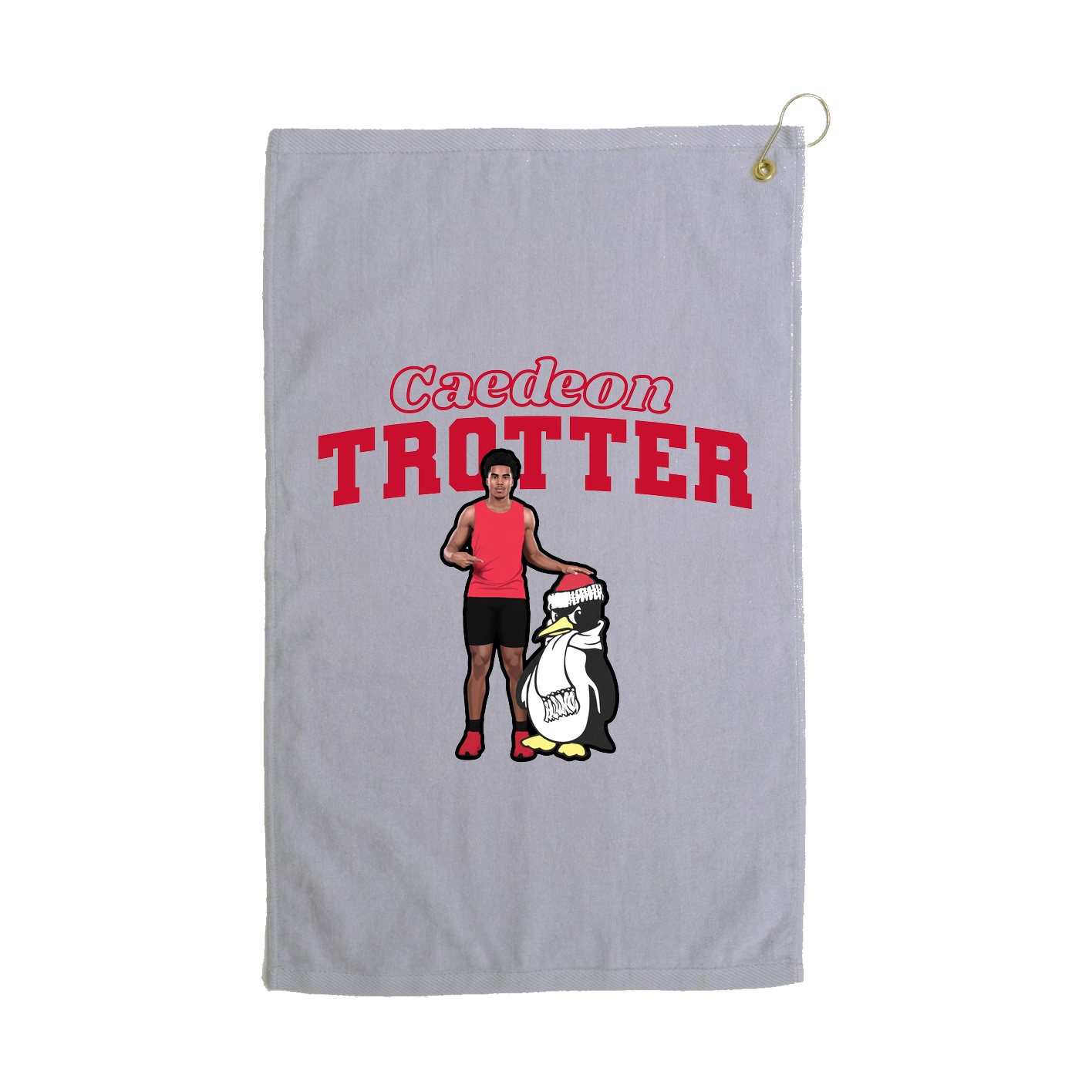 Golf Towel — Name Arch in Grey