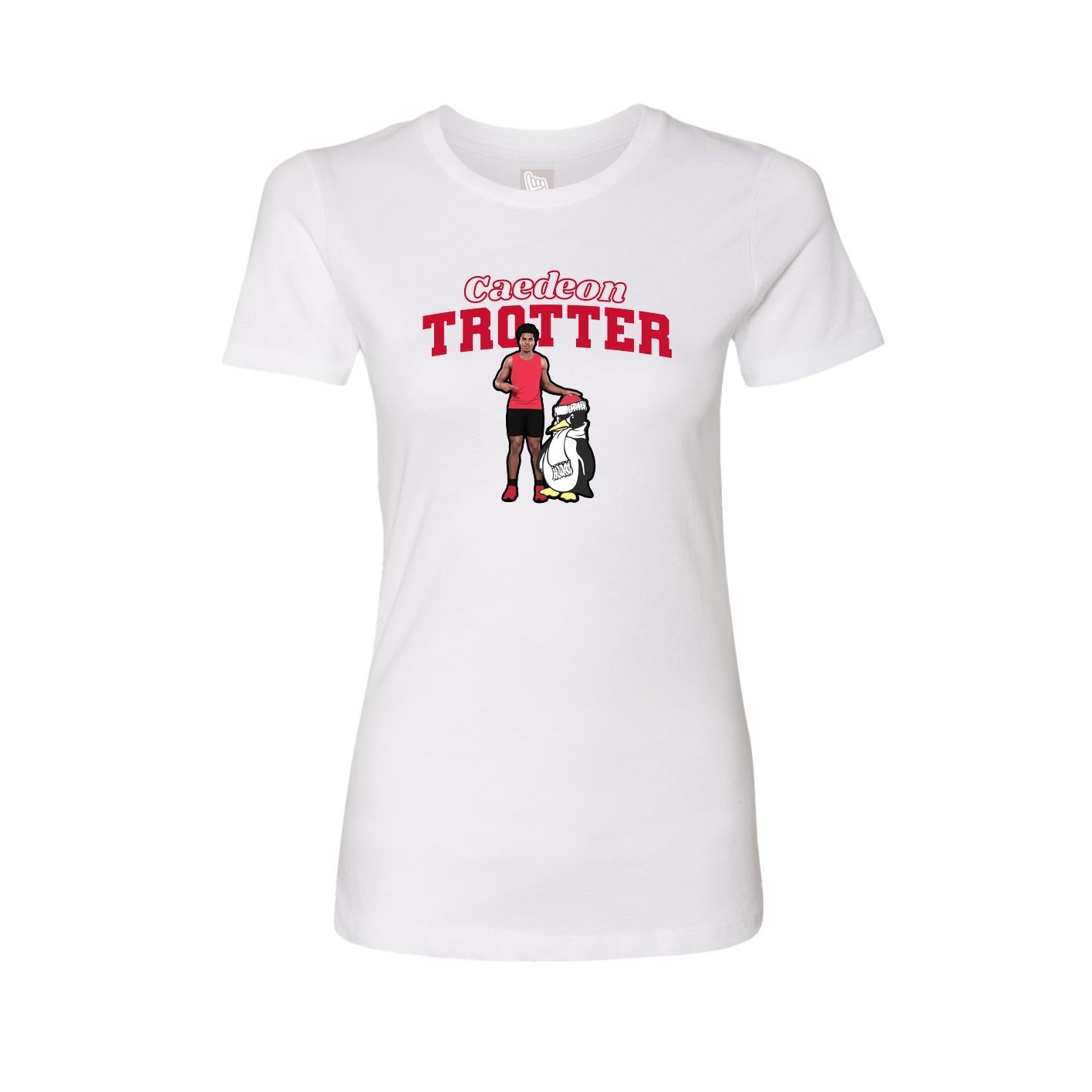 Fitted Women's Tee — Name Arch in White