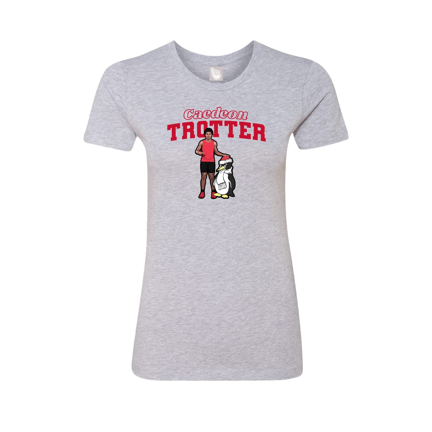 Fitted Women's Tee — Name Arch in Grey
