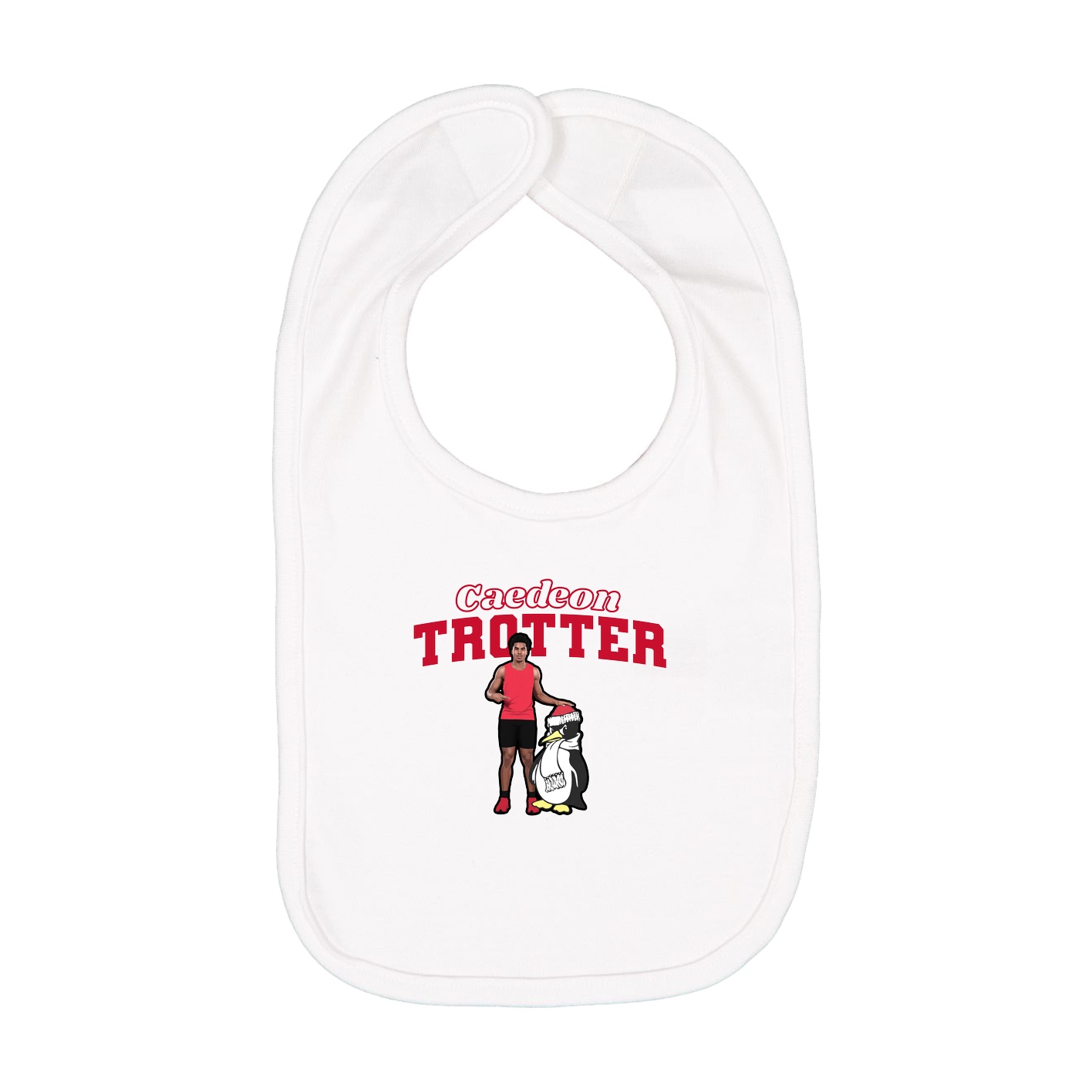 Infant Bib — Name Arch in White