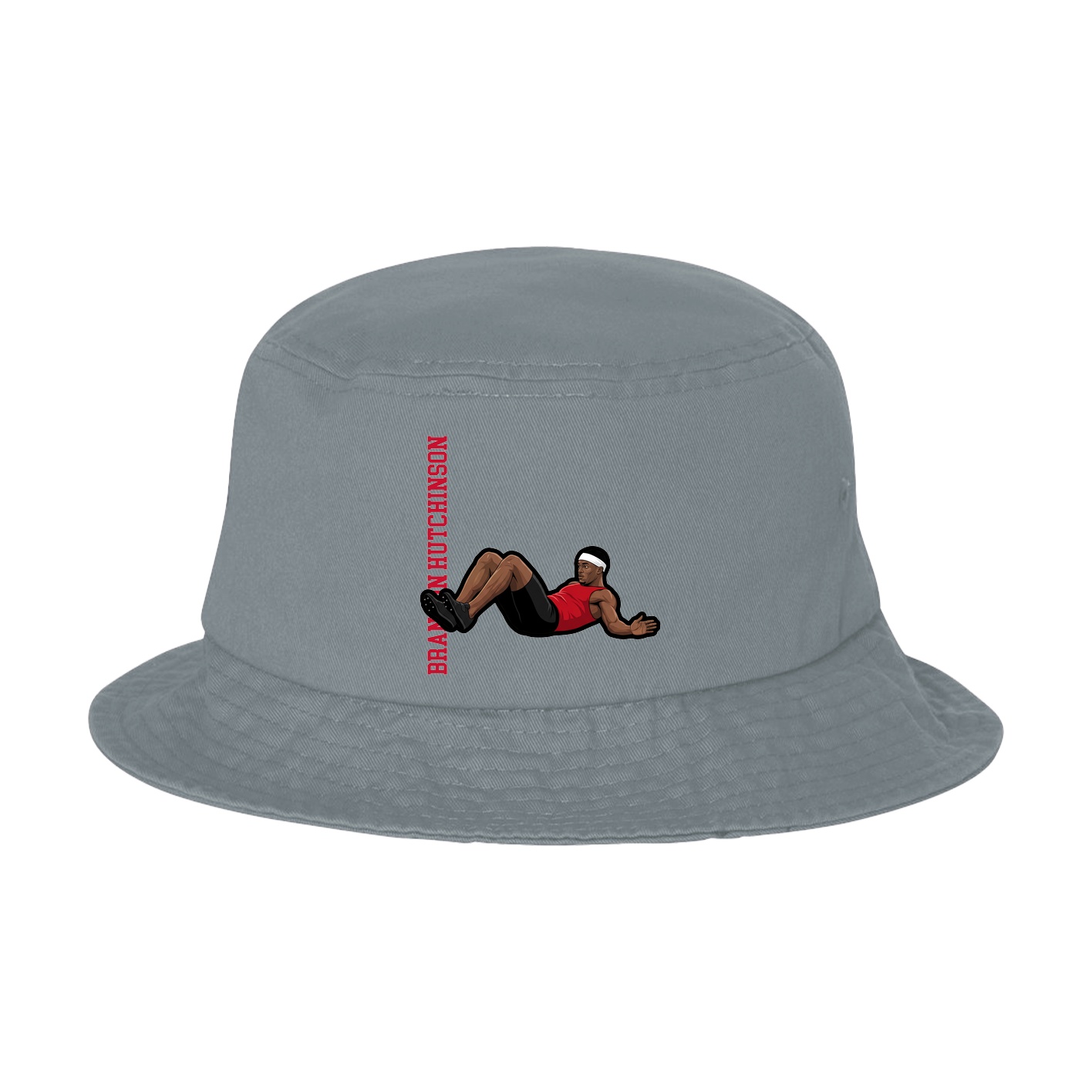 Bucket Cap — Name Vertical in Grey