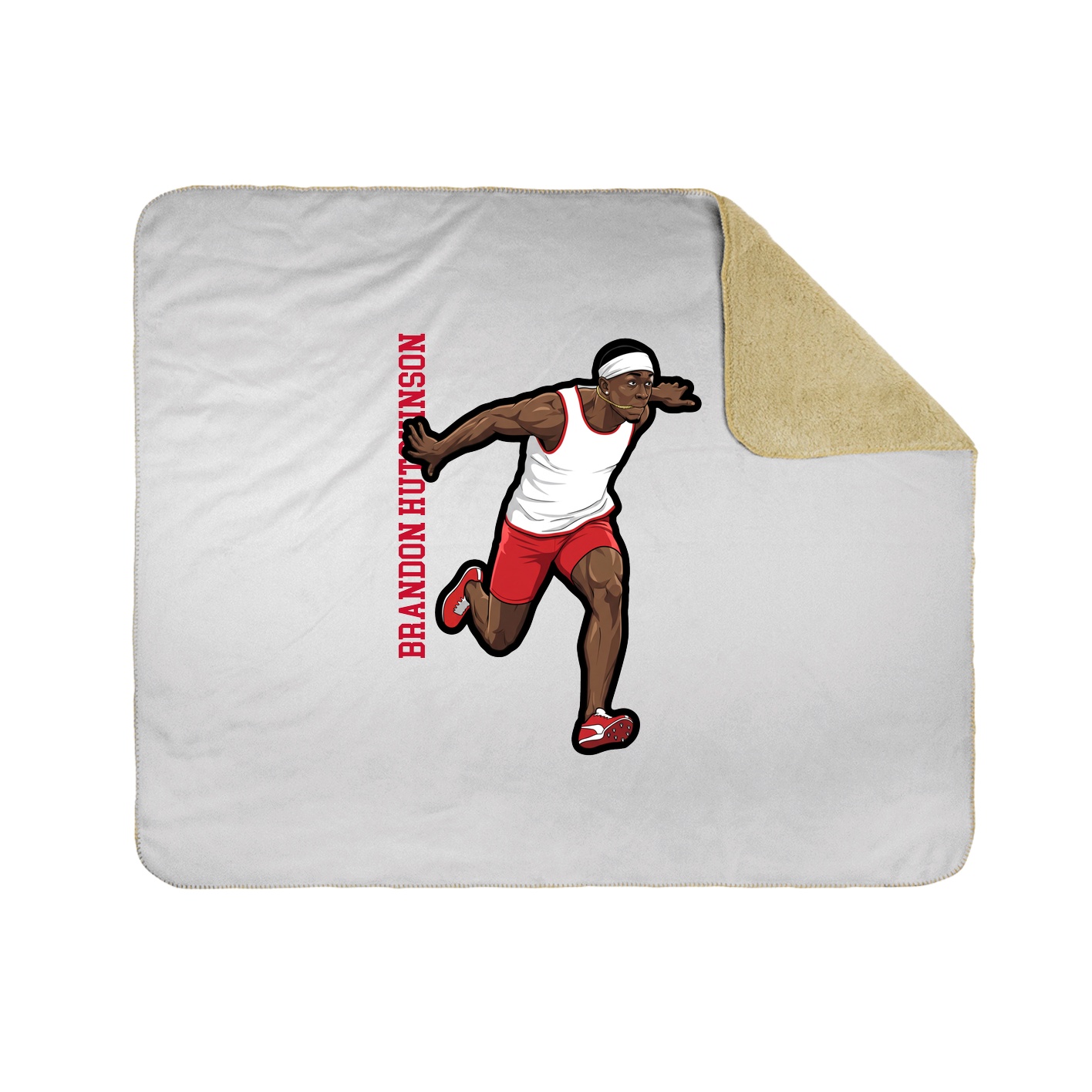 Throw Blanket — Name Vertical in White