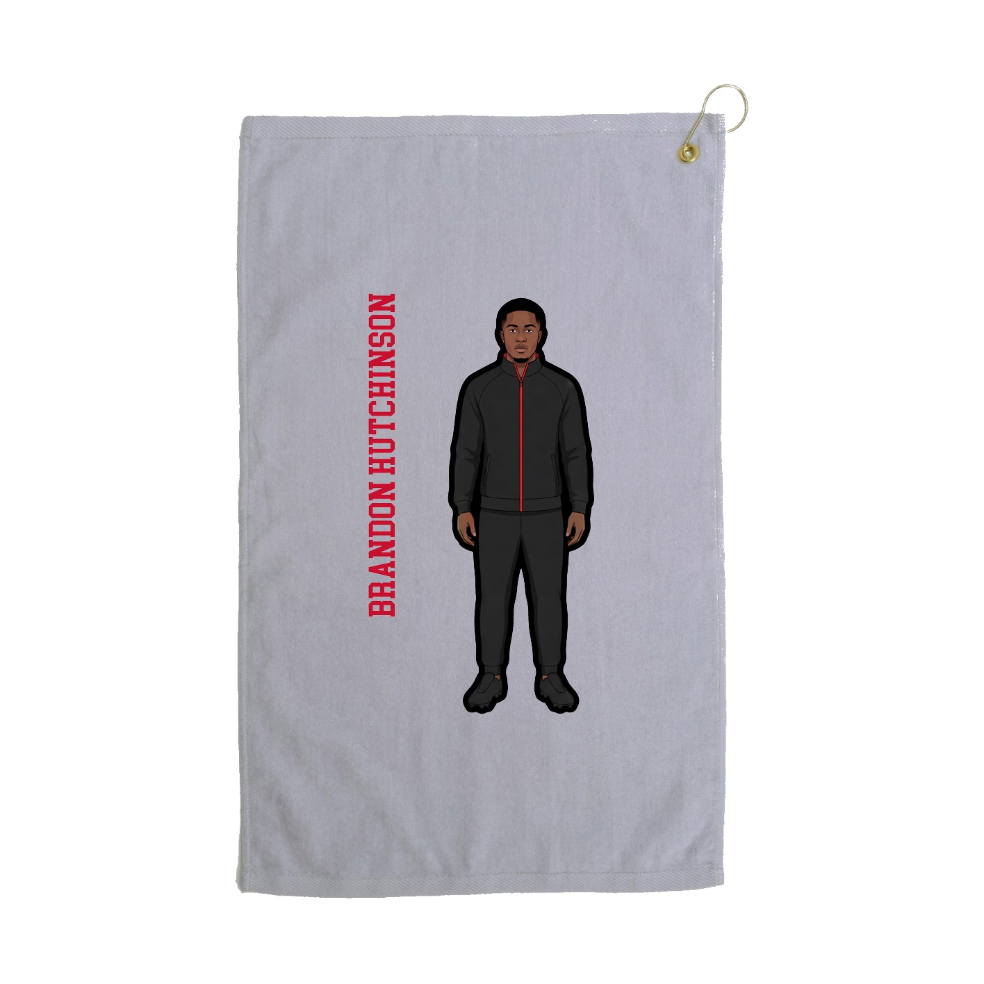 Golf Towel — Name Vertical in Grey