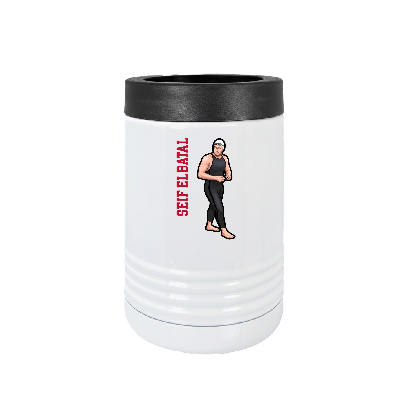 Beverage Holder — Name Vertical in White