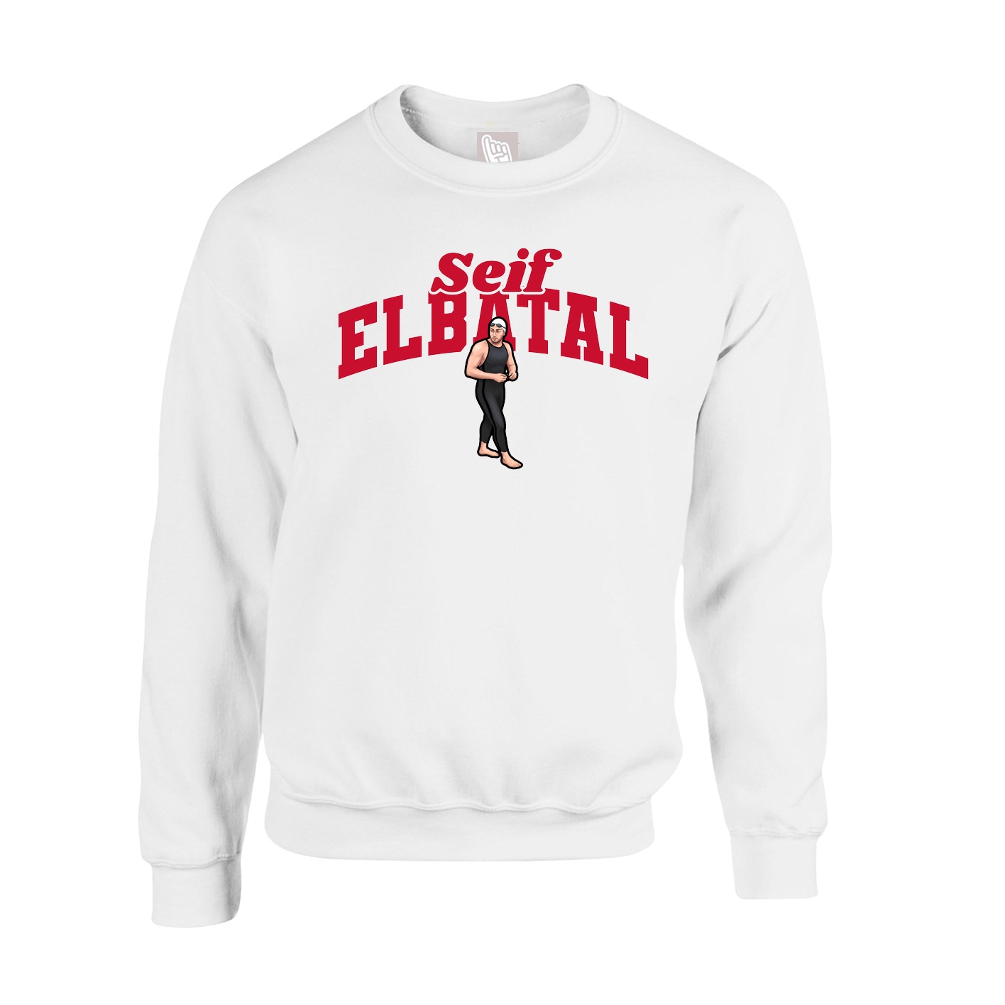 Fleece Crew — Signature Arch in White