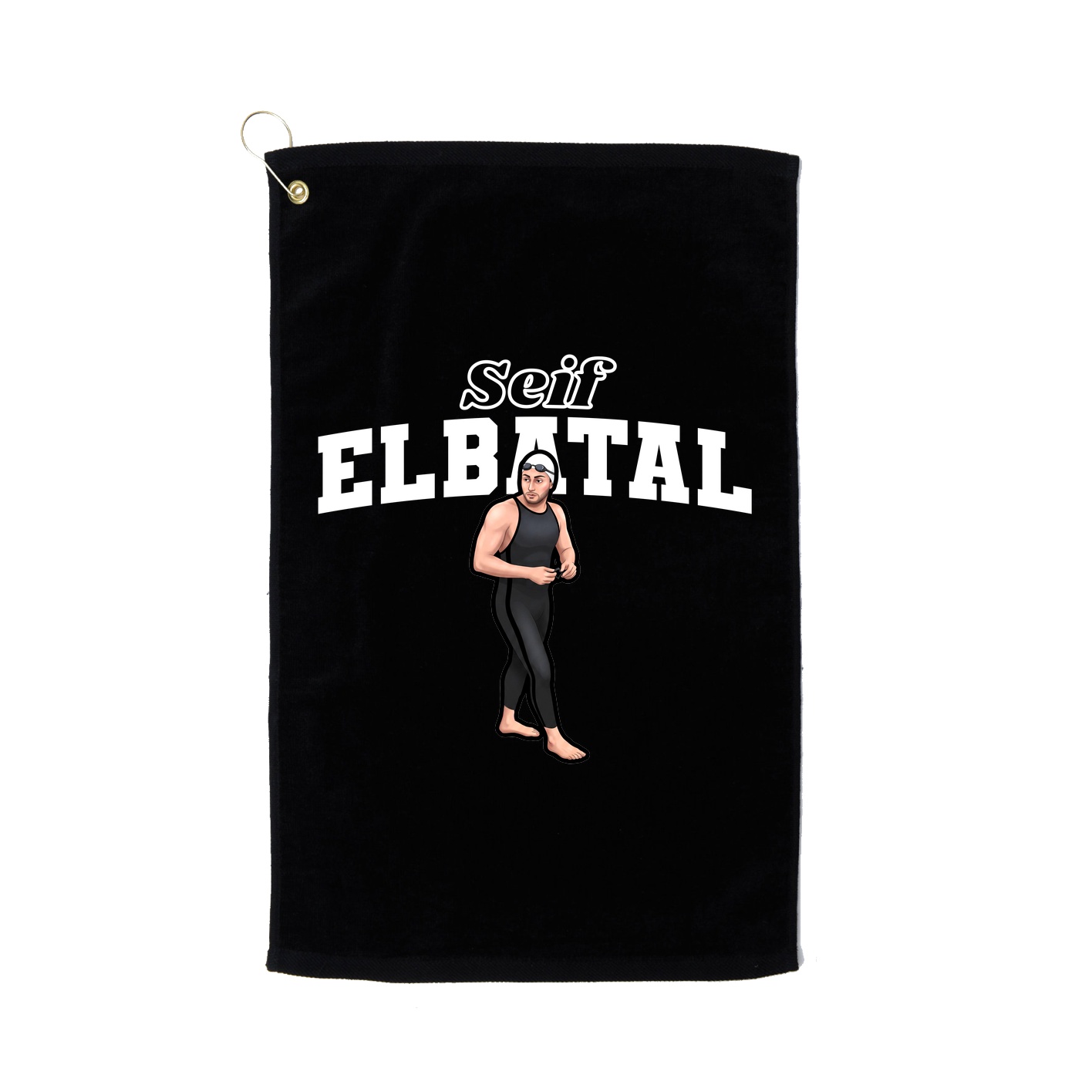 Golf Towel — Name Arch in Black