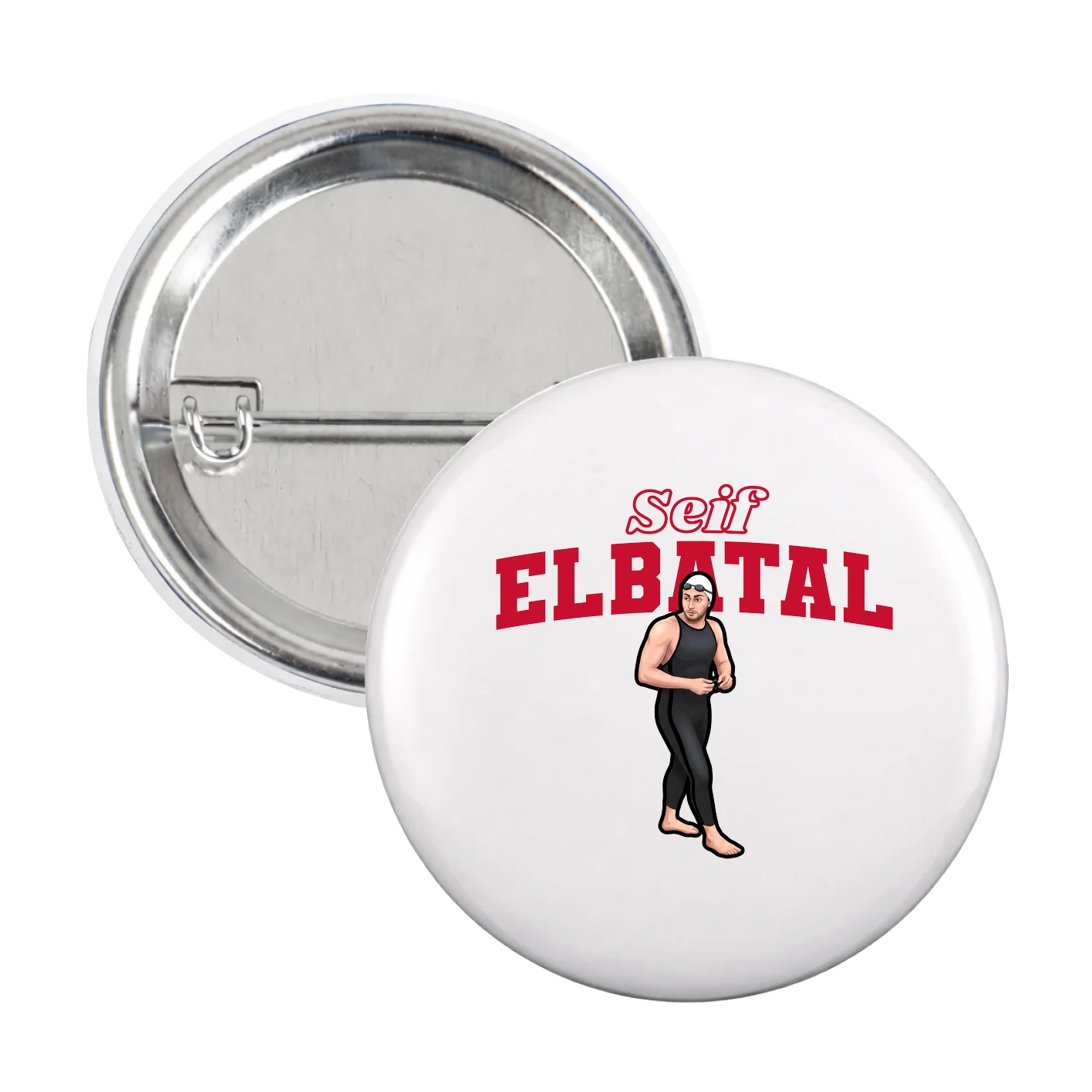 Game Day Button — Name Arch in White