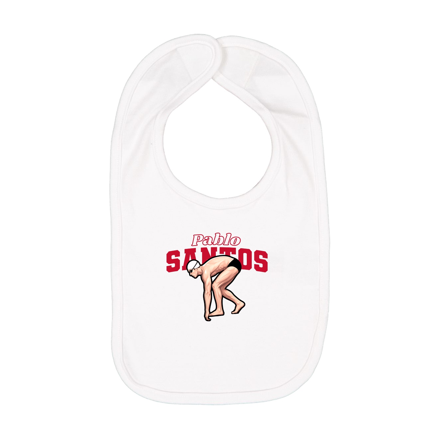 Infant Bib — Name Arch in White