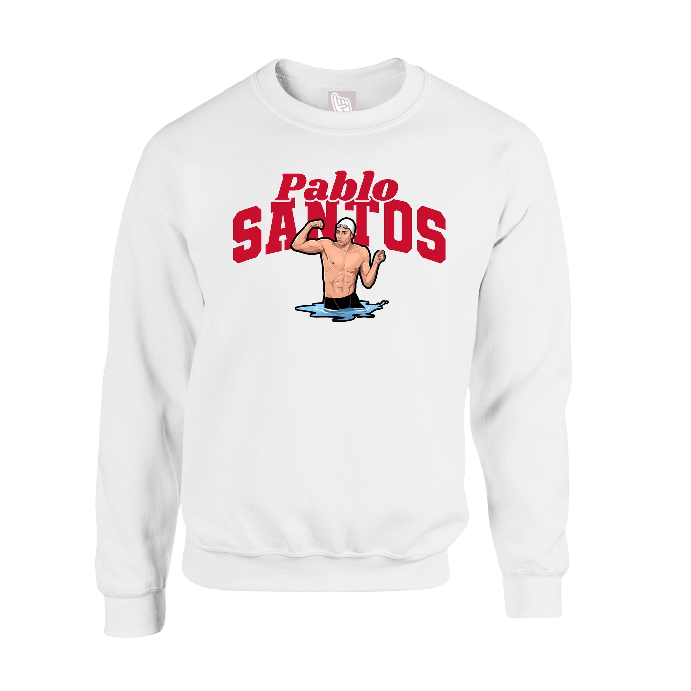 Fleece Crew — Signature Arch in White