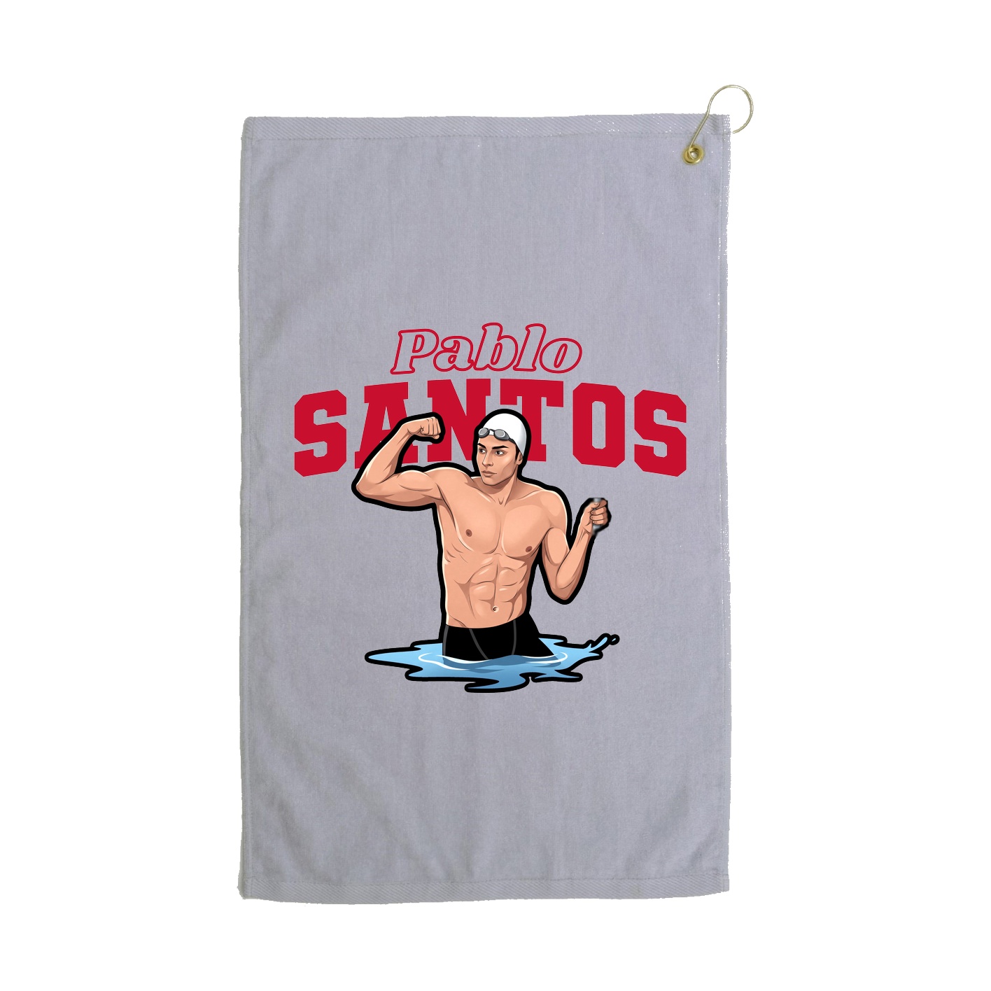Golf Towel — Name Arch in Grey