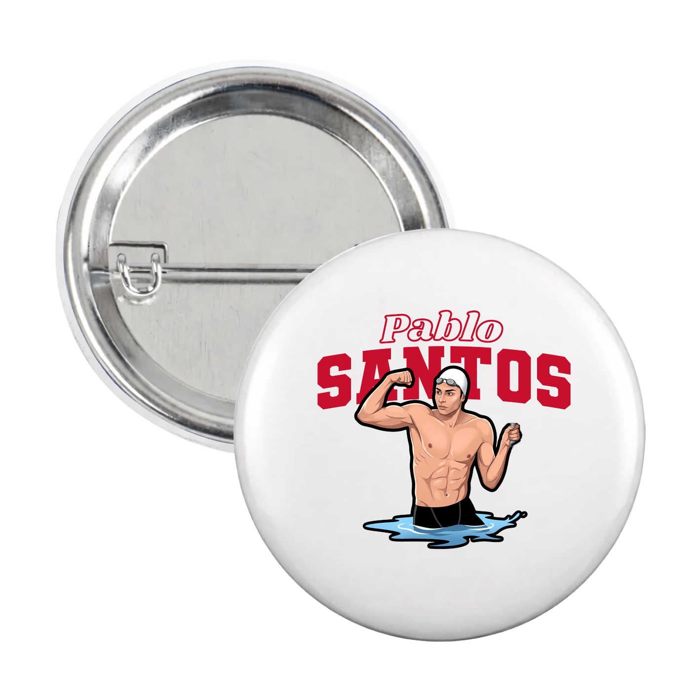 Game Day Button — Name Arch in White