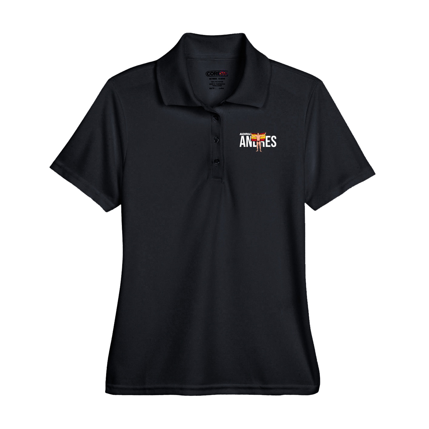 Performance Polo — Player Name in Black