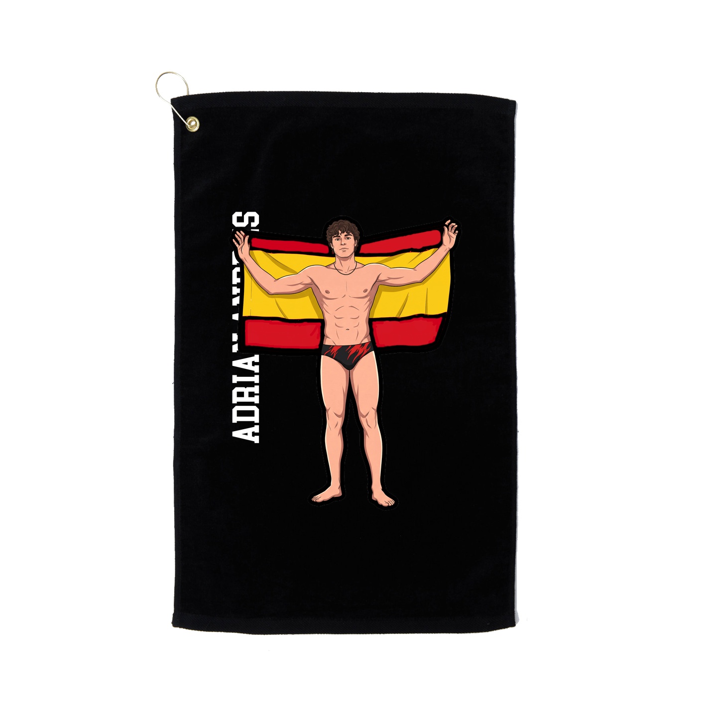 Golf Towel — Name Vertical in Black