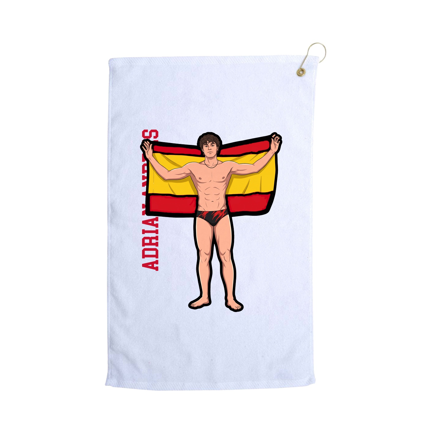 Golf Towel — Name Vertical in White