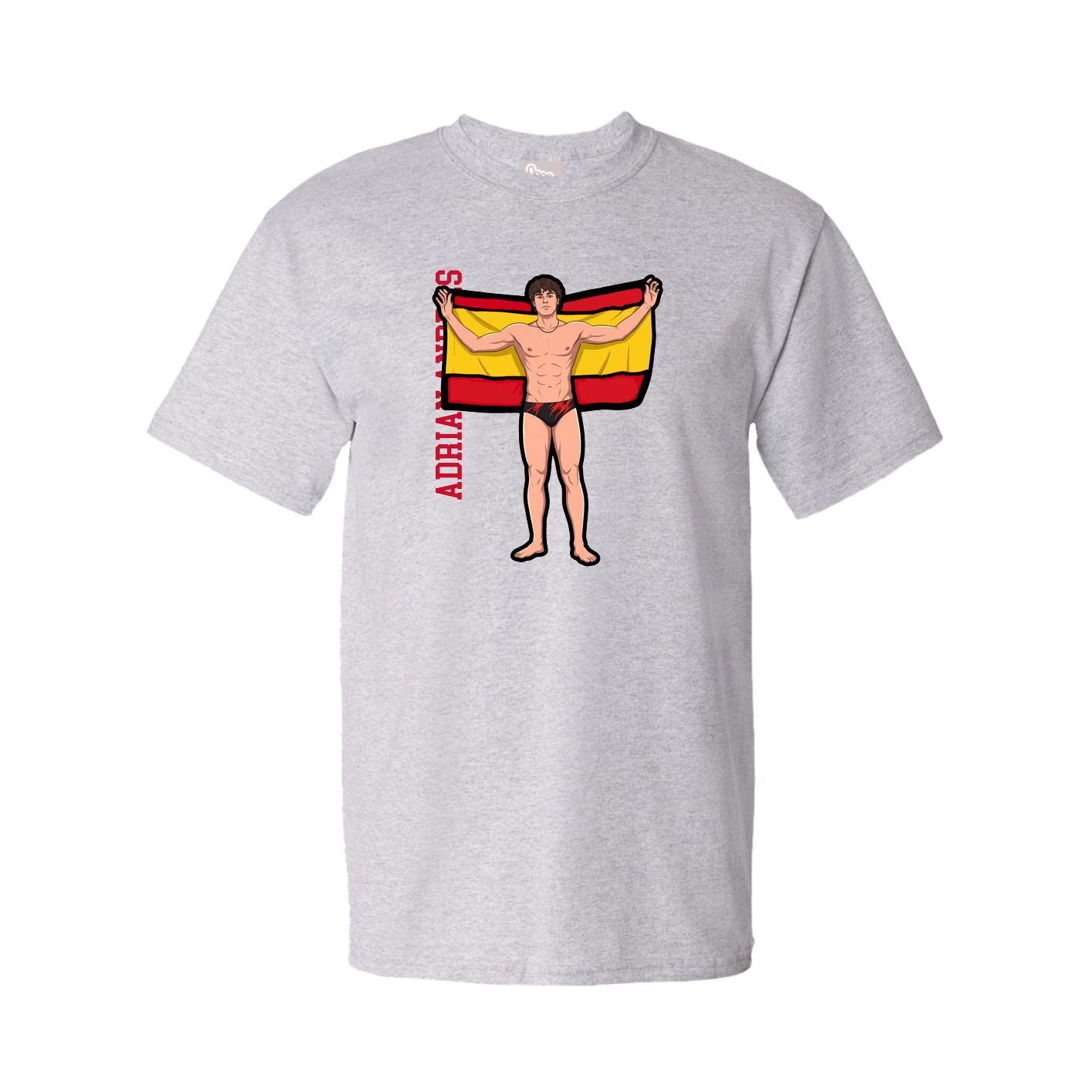 Tee — Name Vertical in Grey