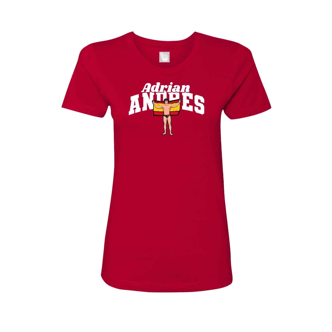 Fitted Women's Tee — Signature Arch in Red