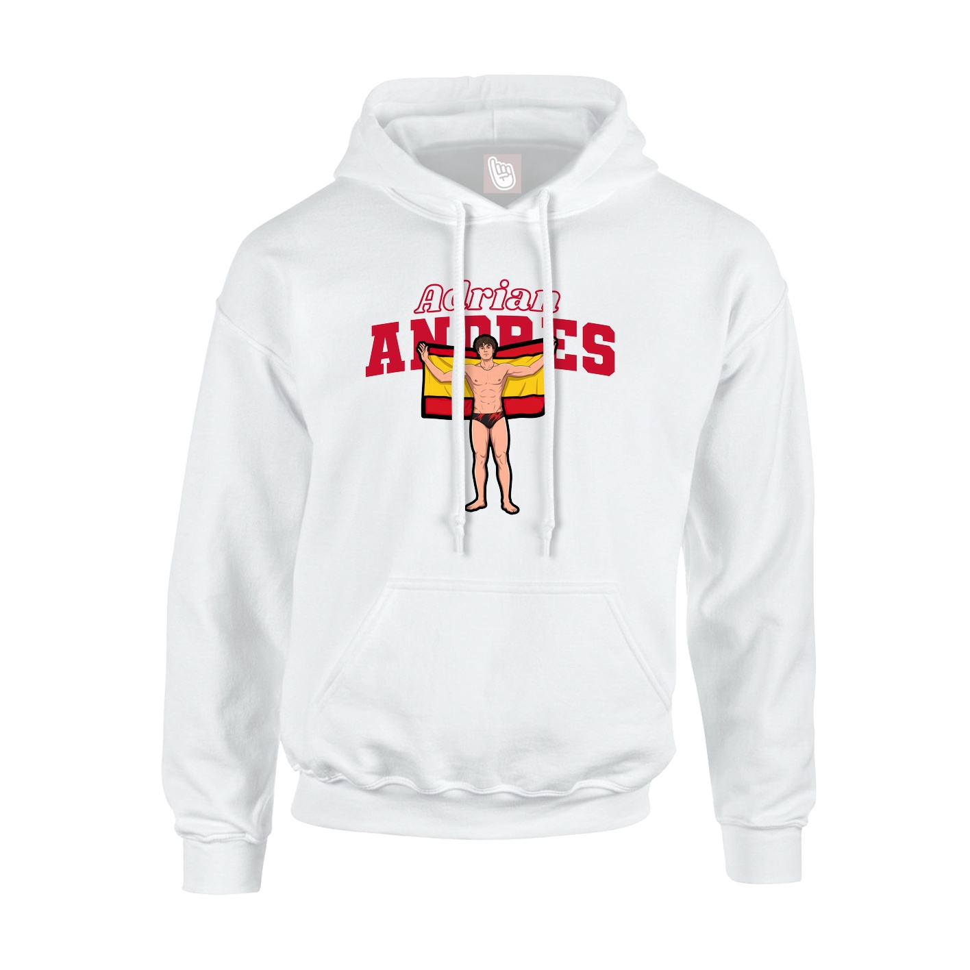 Youth Hoodie — Name Arch in White