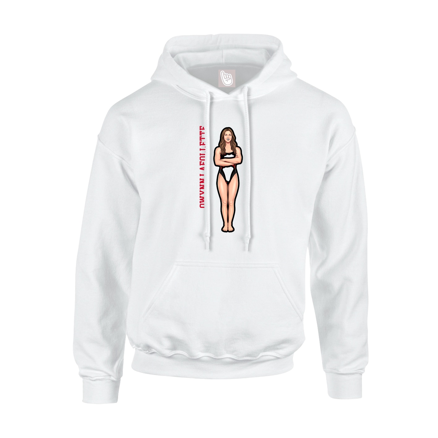 Youth Hoodie — Name Vertical in White