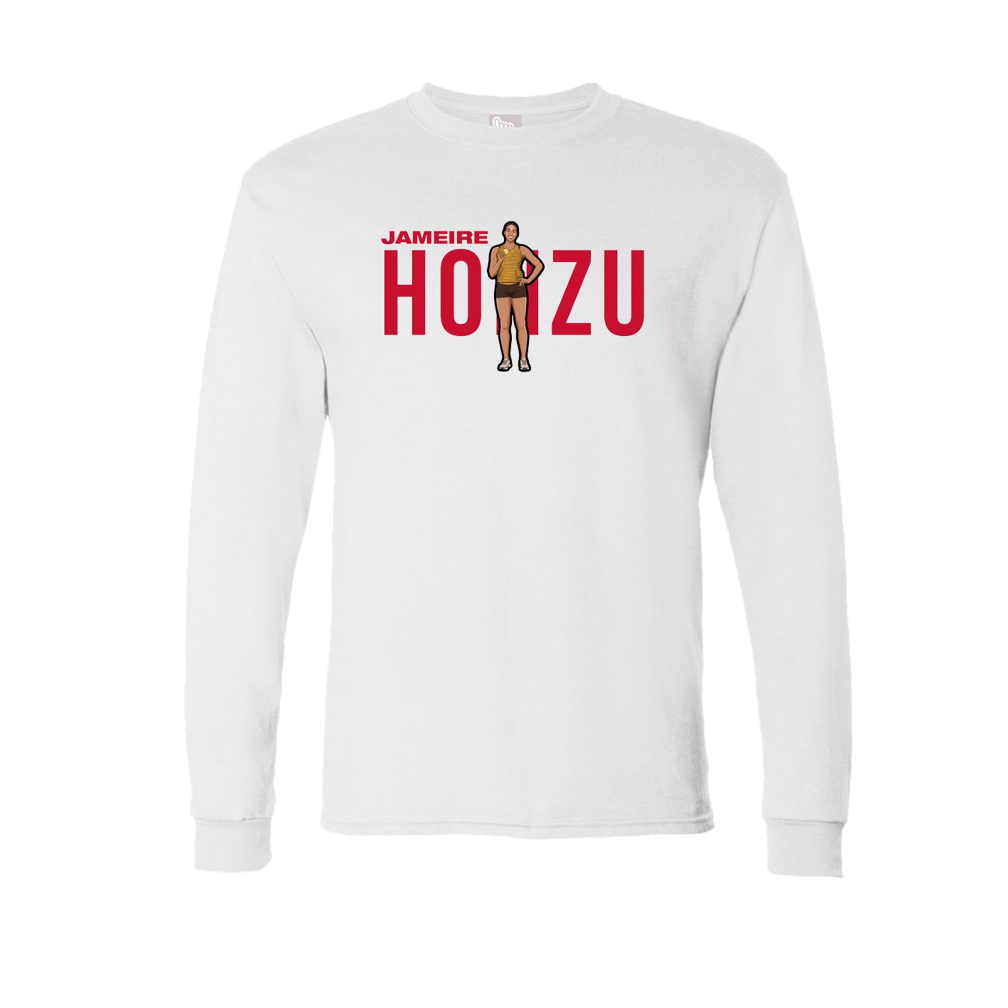 Long Sleeve Tee — Player Name in White