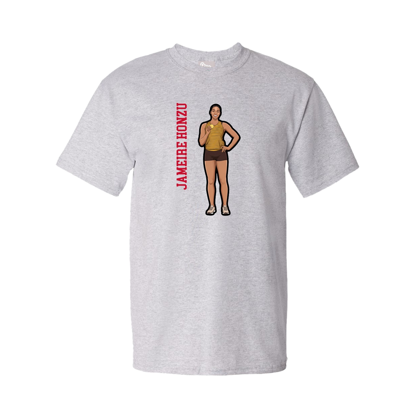 Youth Tee — Name Vertical in Grey