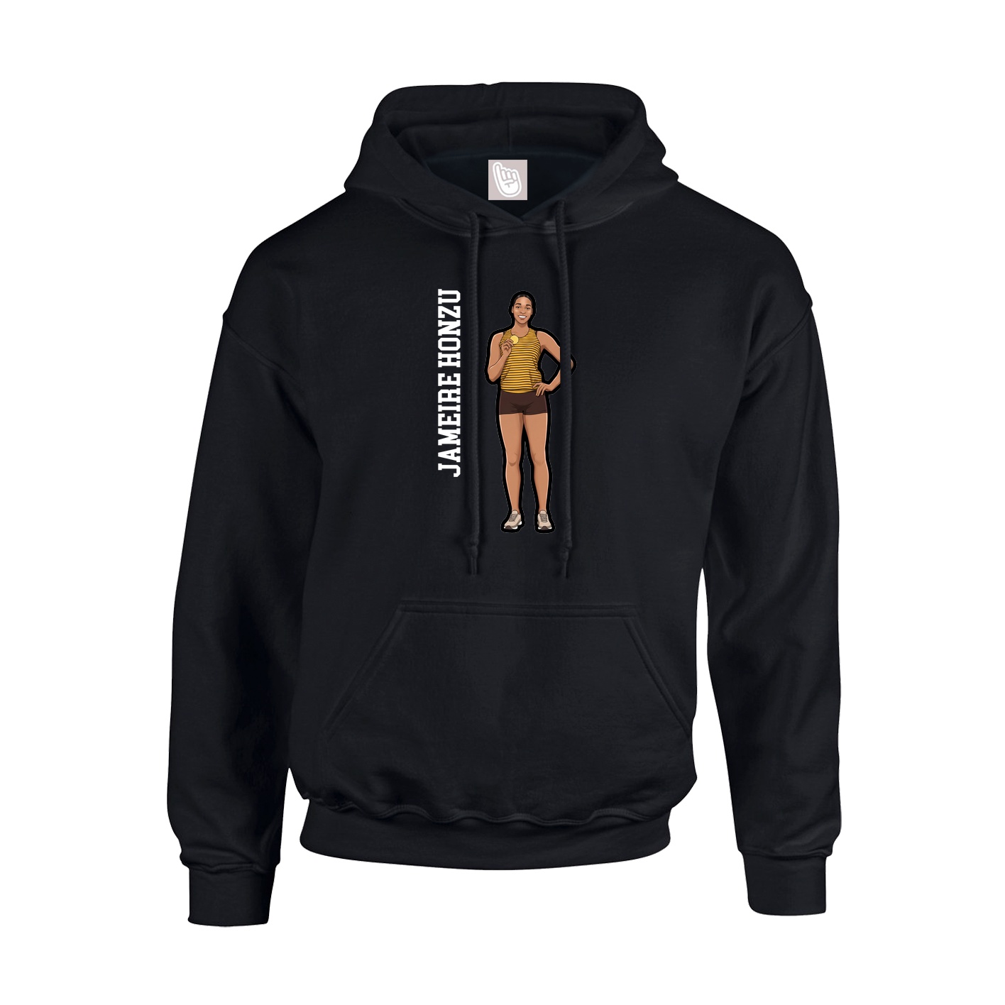 Youth Hoodie — Name Vertical in Black