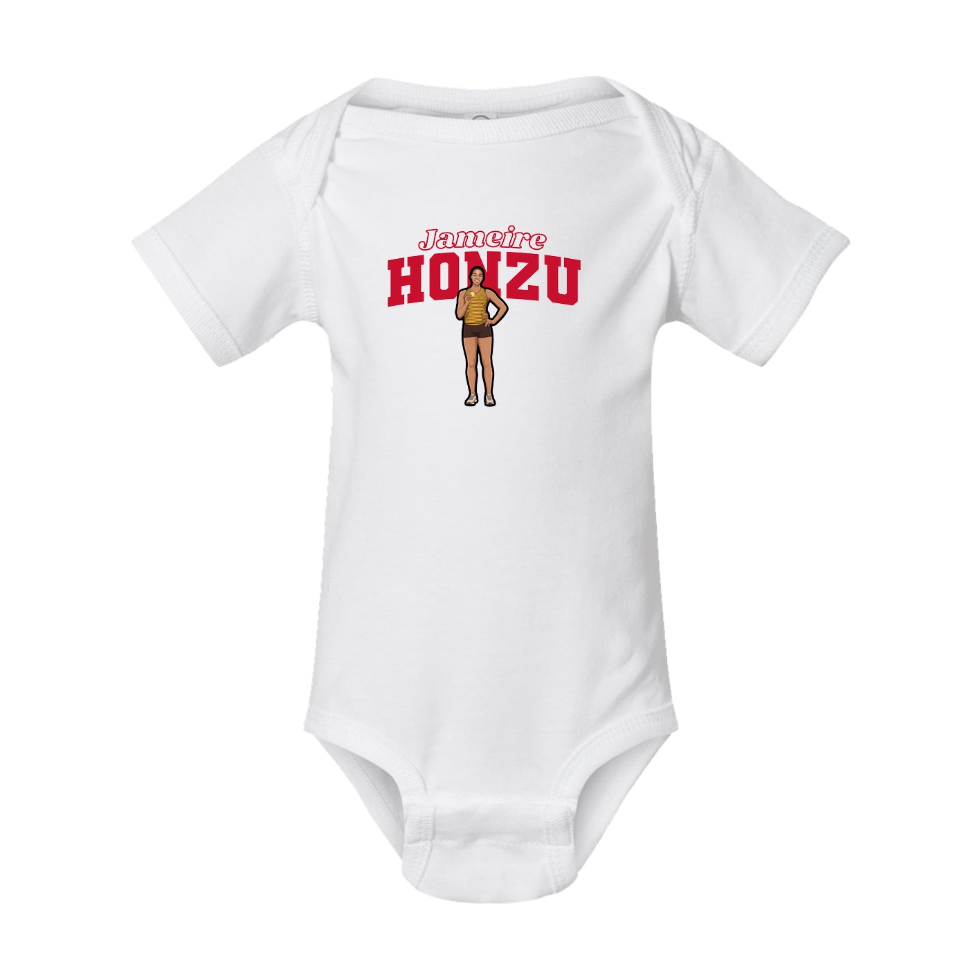 Baby Onesie — Name Arch in White