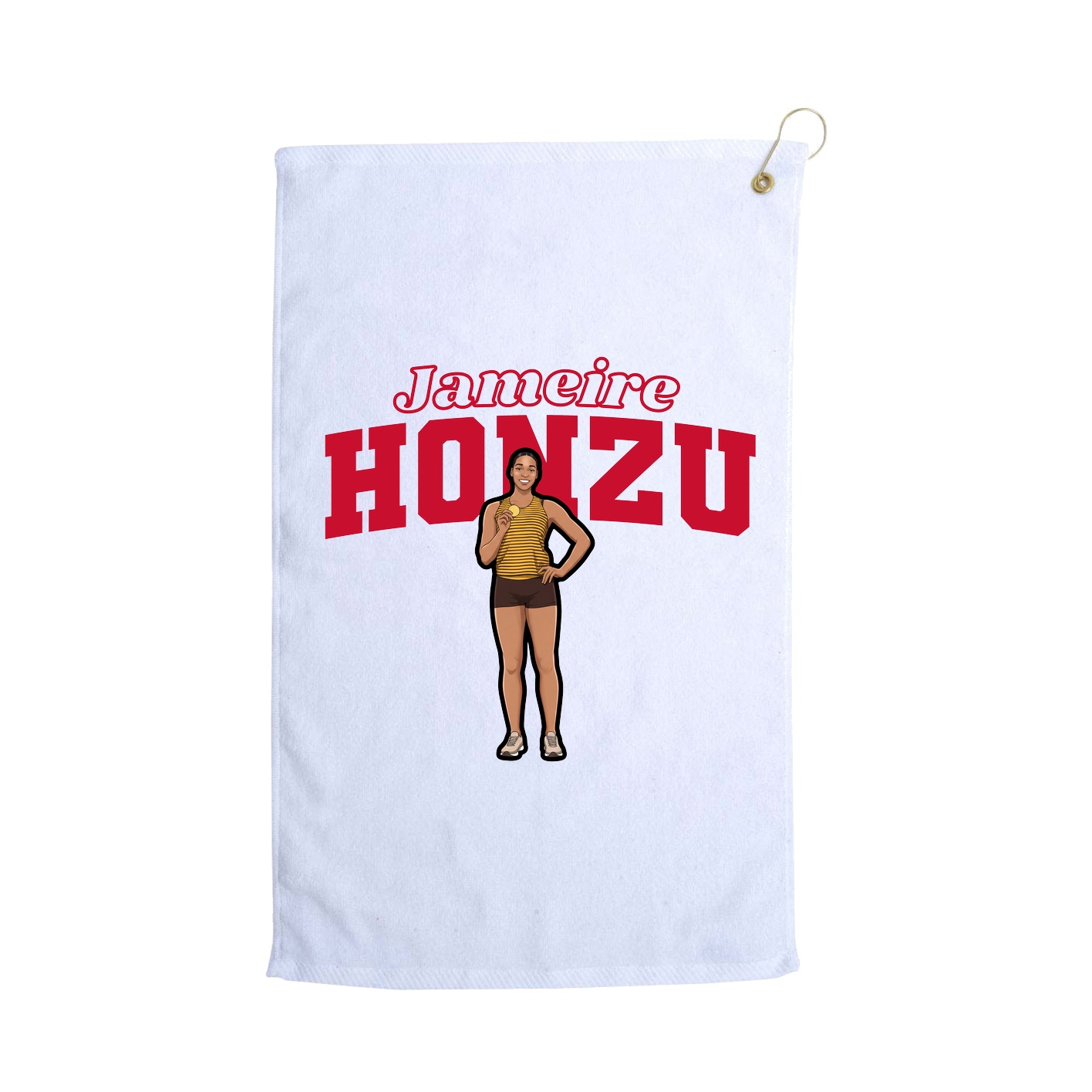 Golf Towel — Name Arch in White